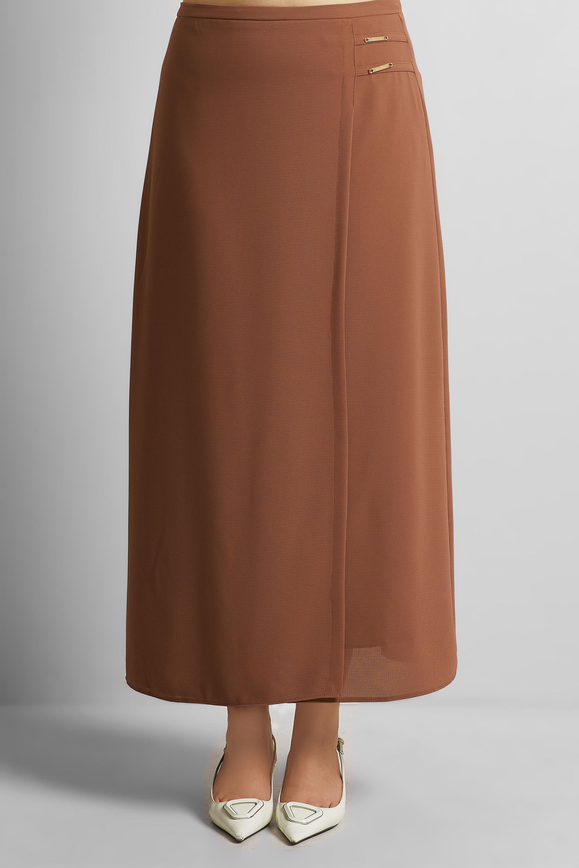 Tesettür giyim TABA DÜZ KESİM ETEK 60585