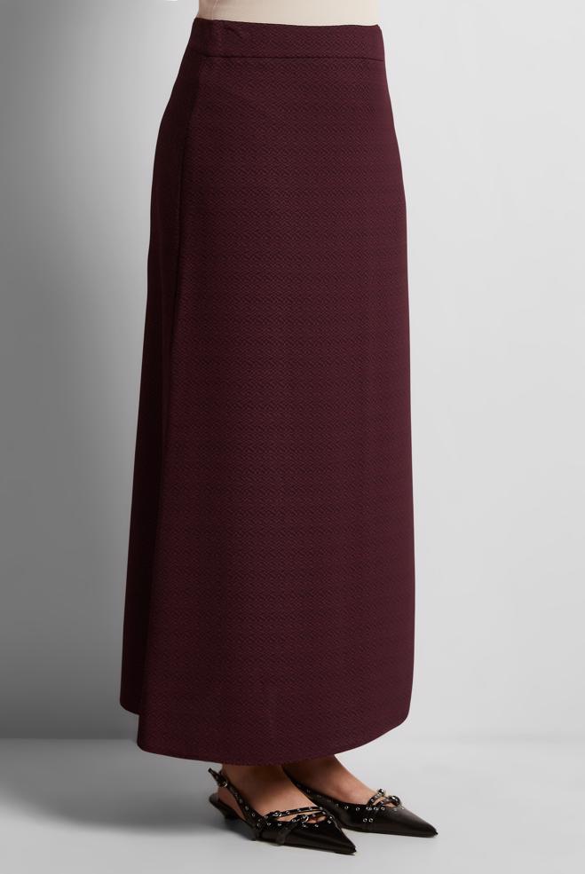 Hijab clothing CLARET RED STRAIGHT CUT SKIRT 60586 - ALVİNA