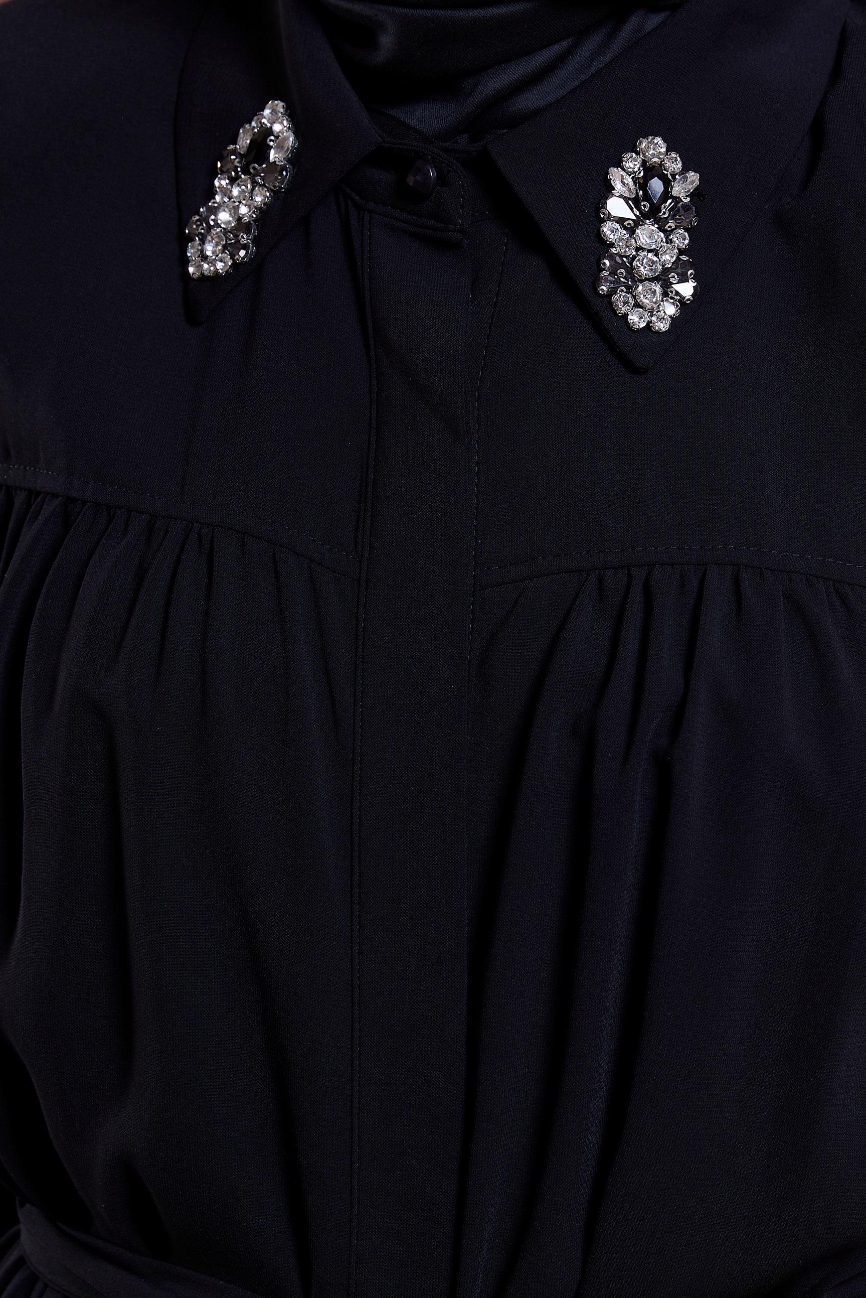 Vêtements hijab NOIR ABAYA DÉTAILLÉE DE GEMMES 80104