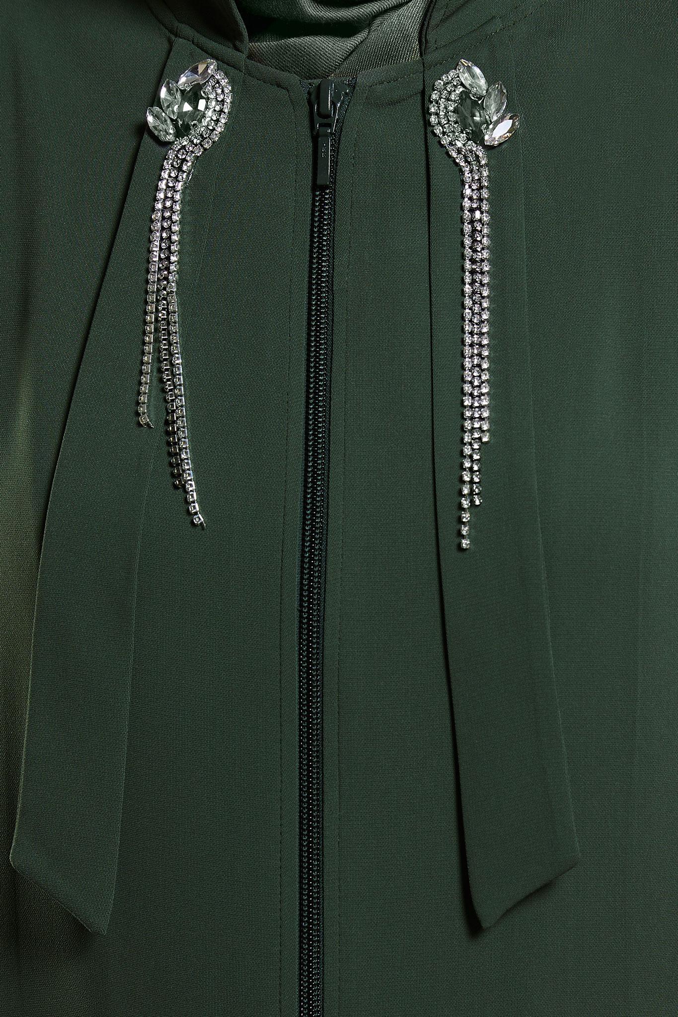 Vêtements hijab KAKI ABAYA DÉTAILLÉE DE GEMMES 80106