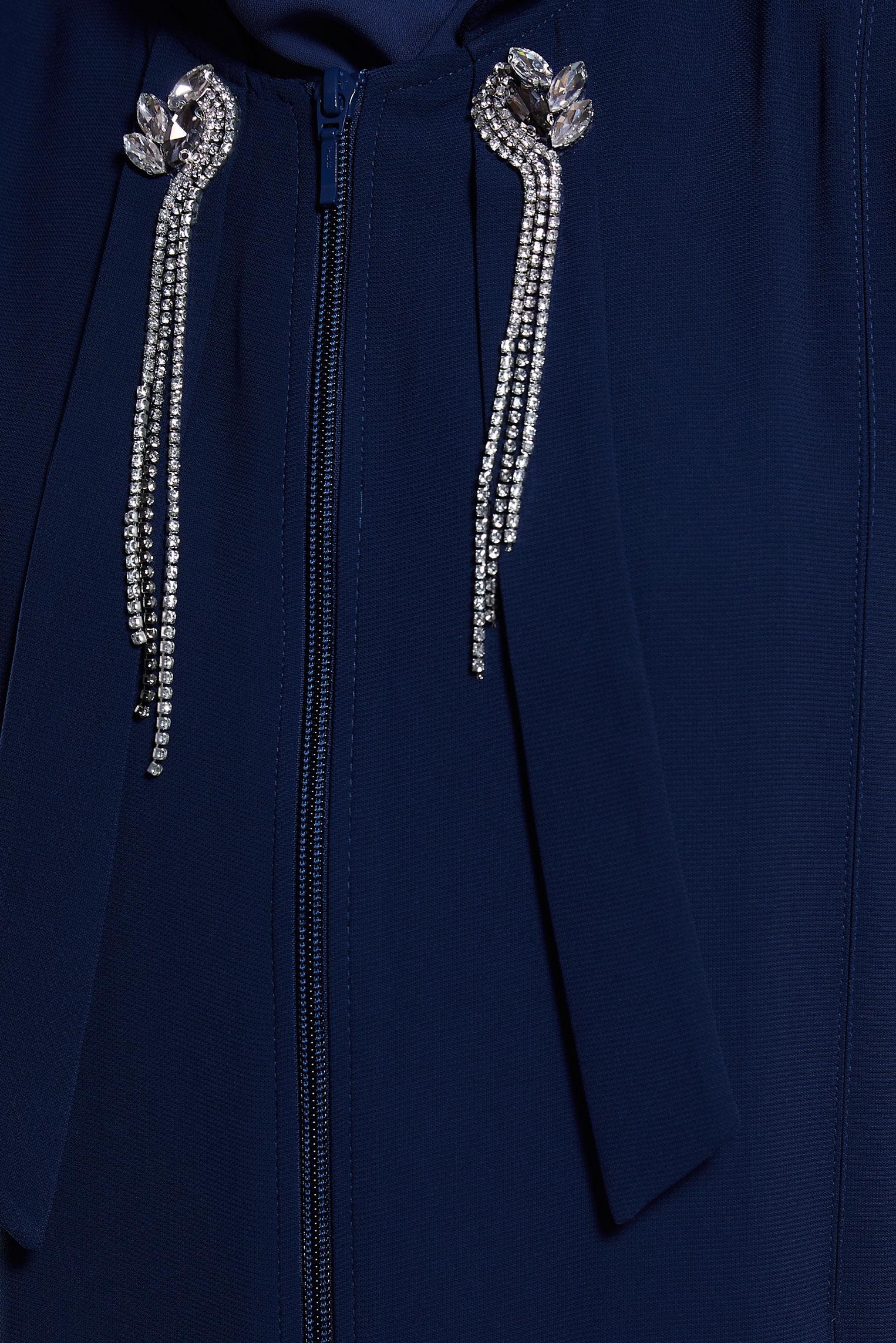 Vêtements hijab BLEU MARINE ABAYA DÉTAILLÉE DE GEMMES 80106