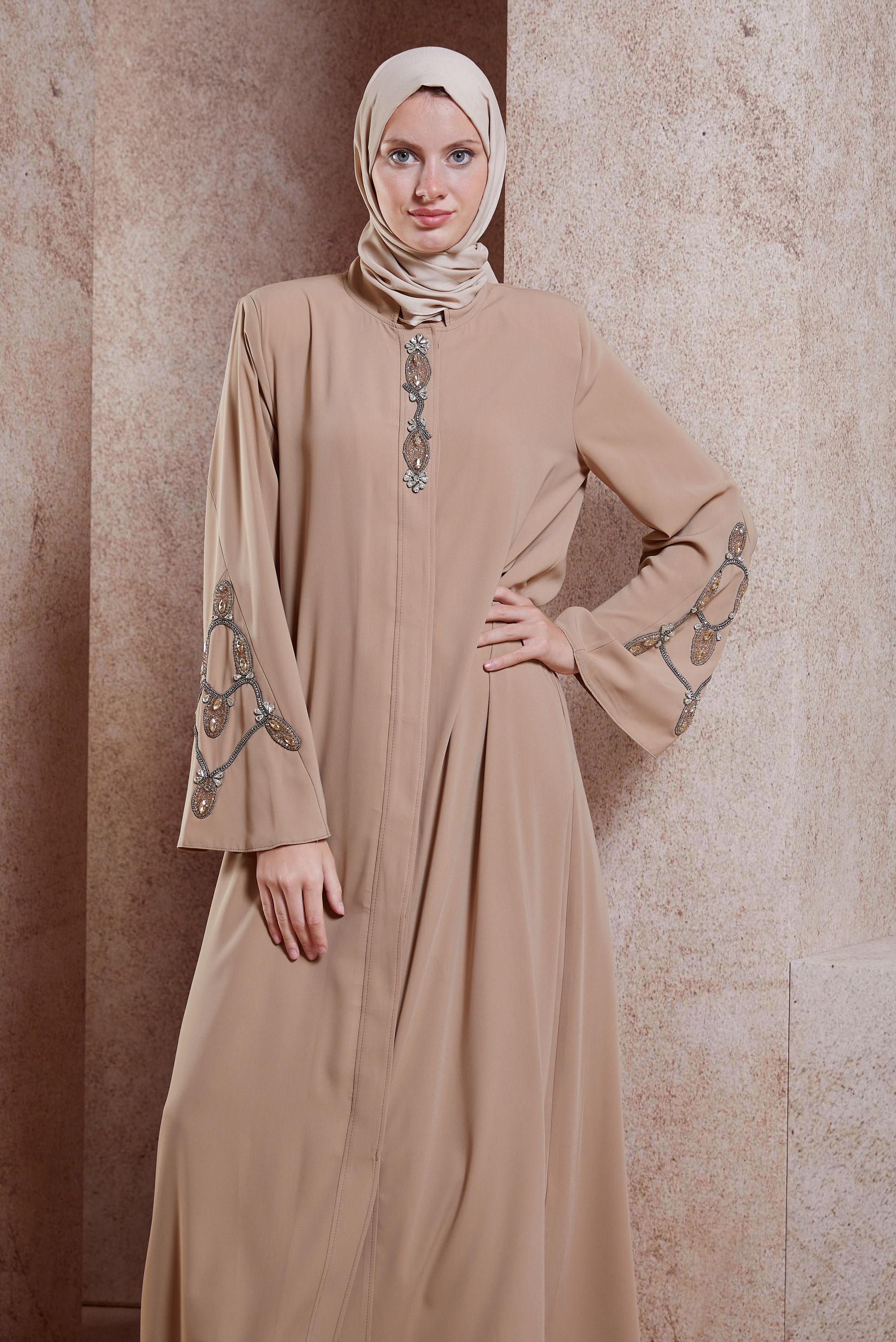 Vêtements hijab VISON ABAYA AVEC GEMME 80107