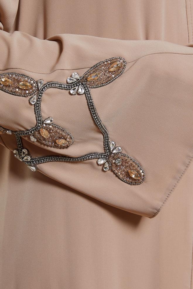 Vêtements hijab VISON ABAYA AVEC GEMME 80107 - ALVİNA