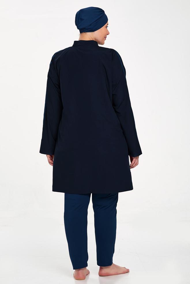 Vêtements hijab BLEU MARINE MAILLOT DE BAIN HIJAB GRANDE TAILLE 1427 - ALVİNA