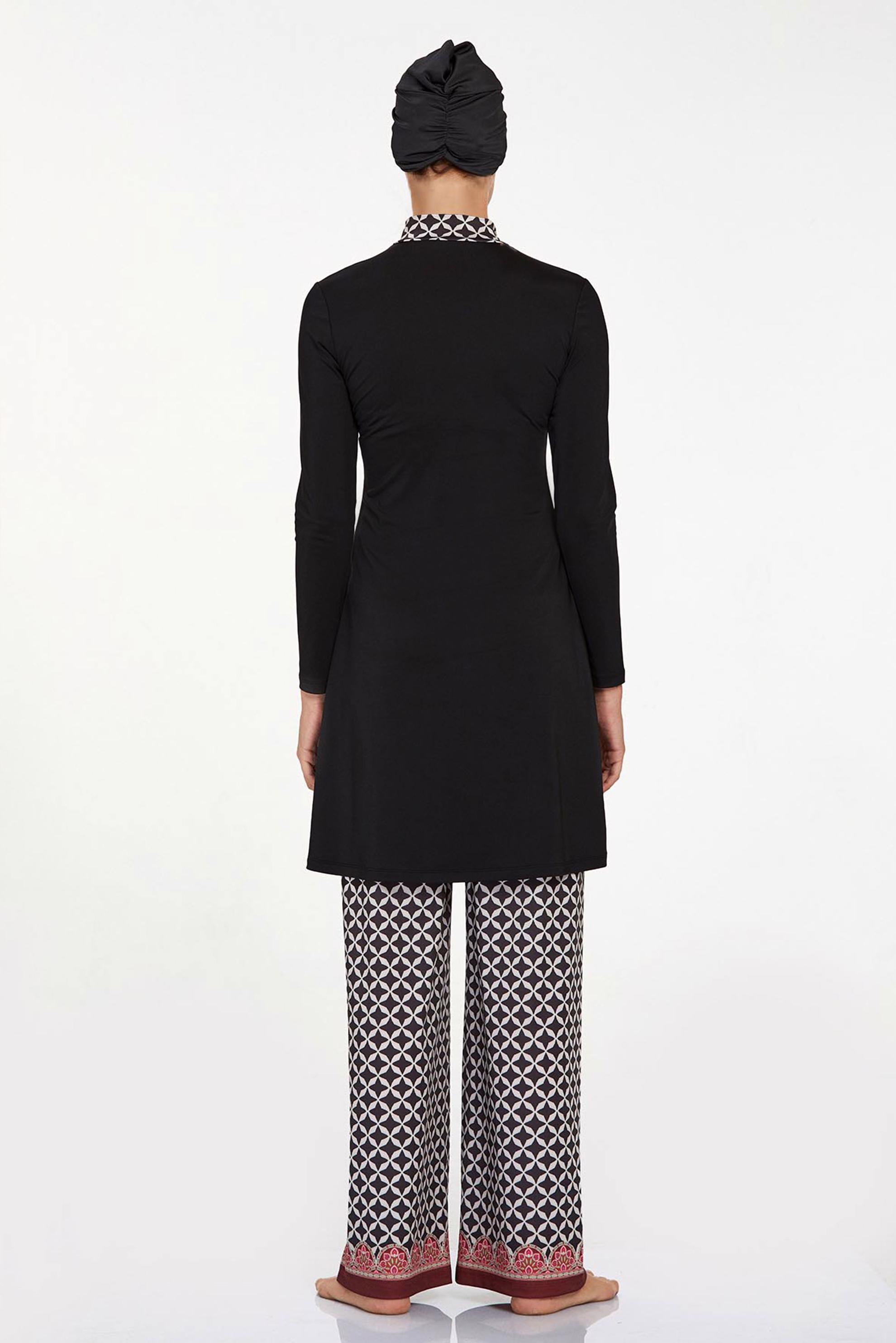 Vêtements hijab NOIR MAILLOT DE BAIN HIJAB À MOTIFS 4514
