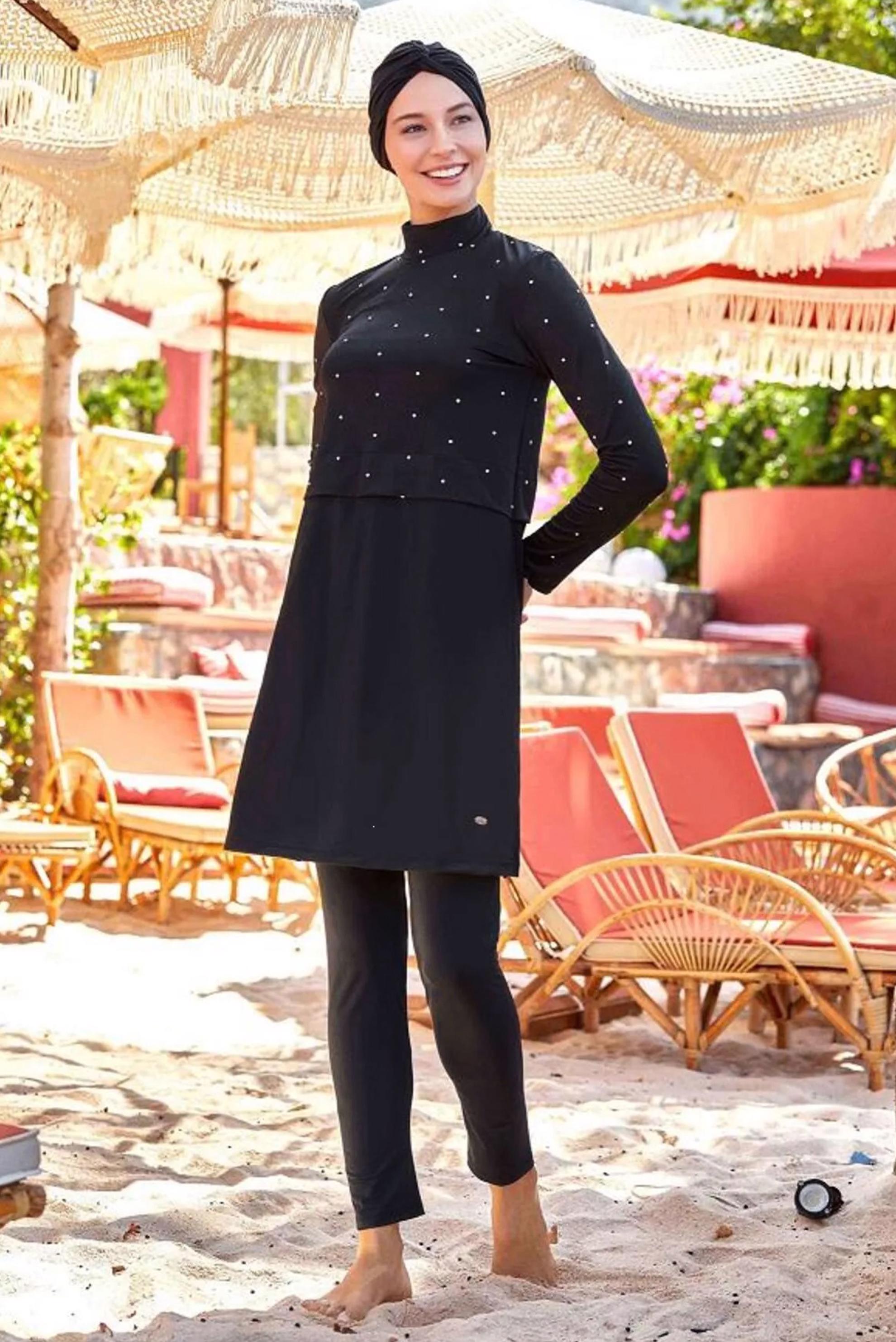 Vêtements hijab NOIR MAILLOT DE BAIN HIJAB ALVINA 4552