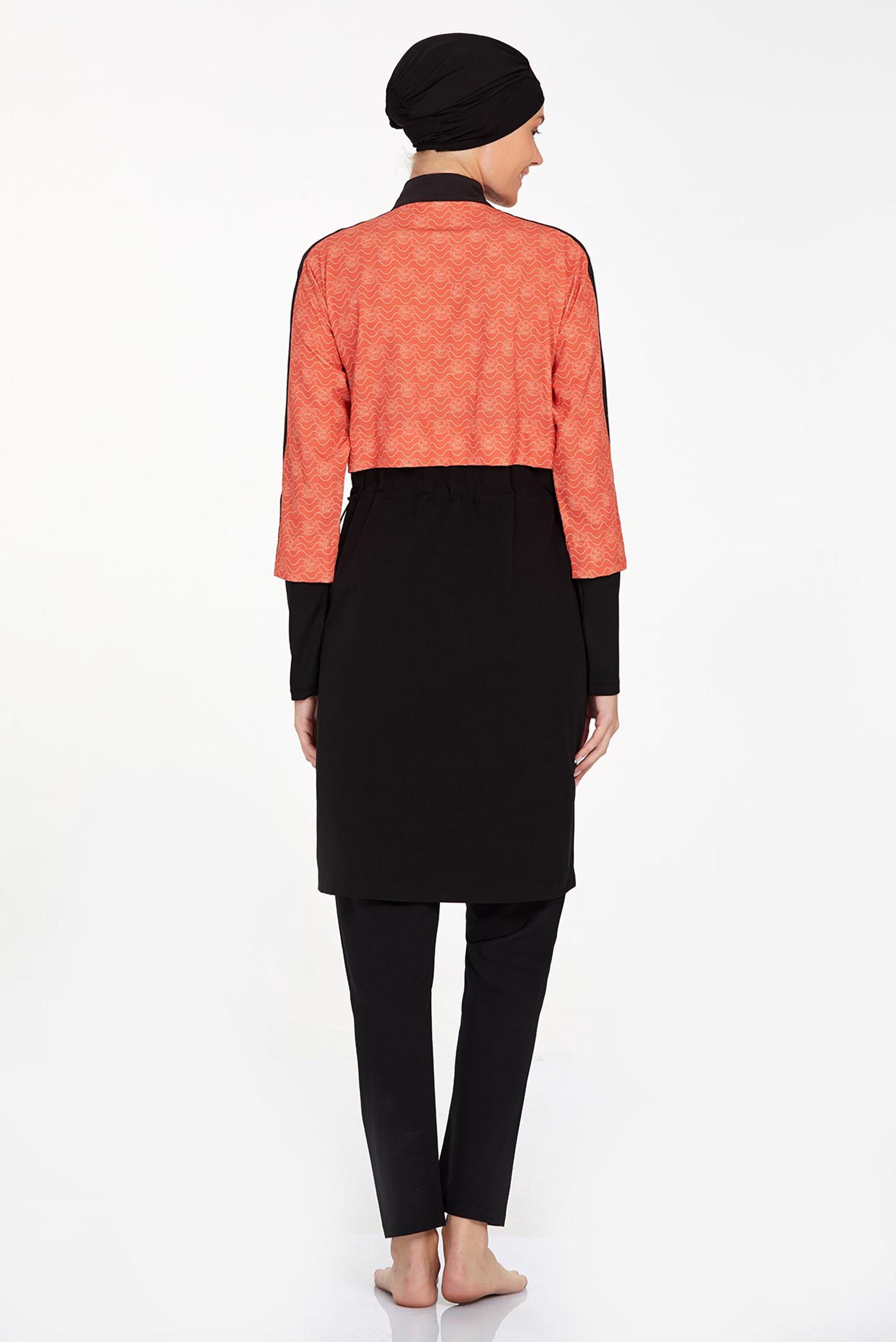 Vêtements hijab NOIR MAILLOT DE BAIN HIJAB À MOTIFS 4573