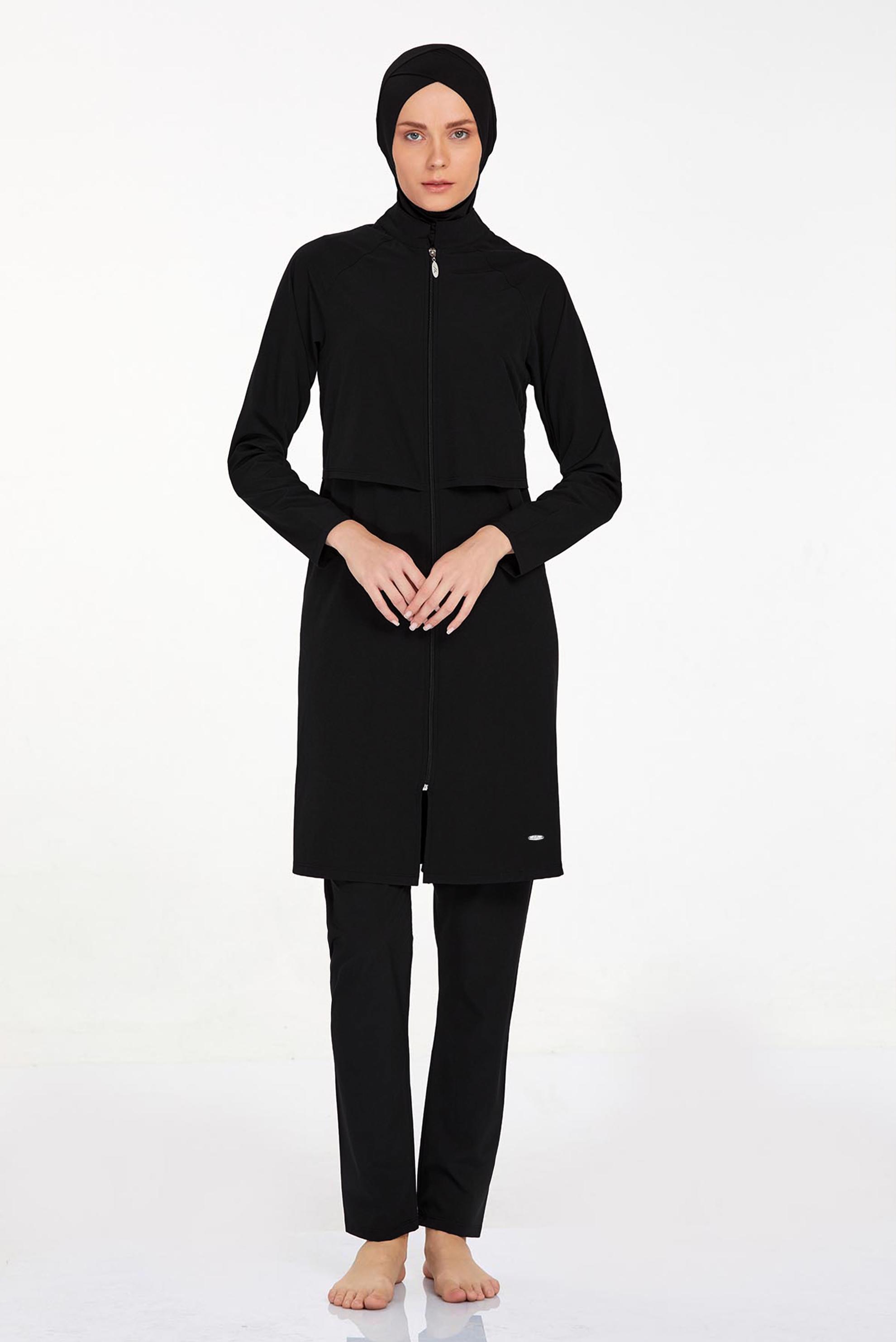 Tesettür giyim SİYAH FERMUARLI TESETTÜR MAYO 4583