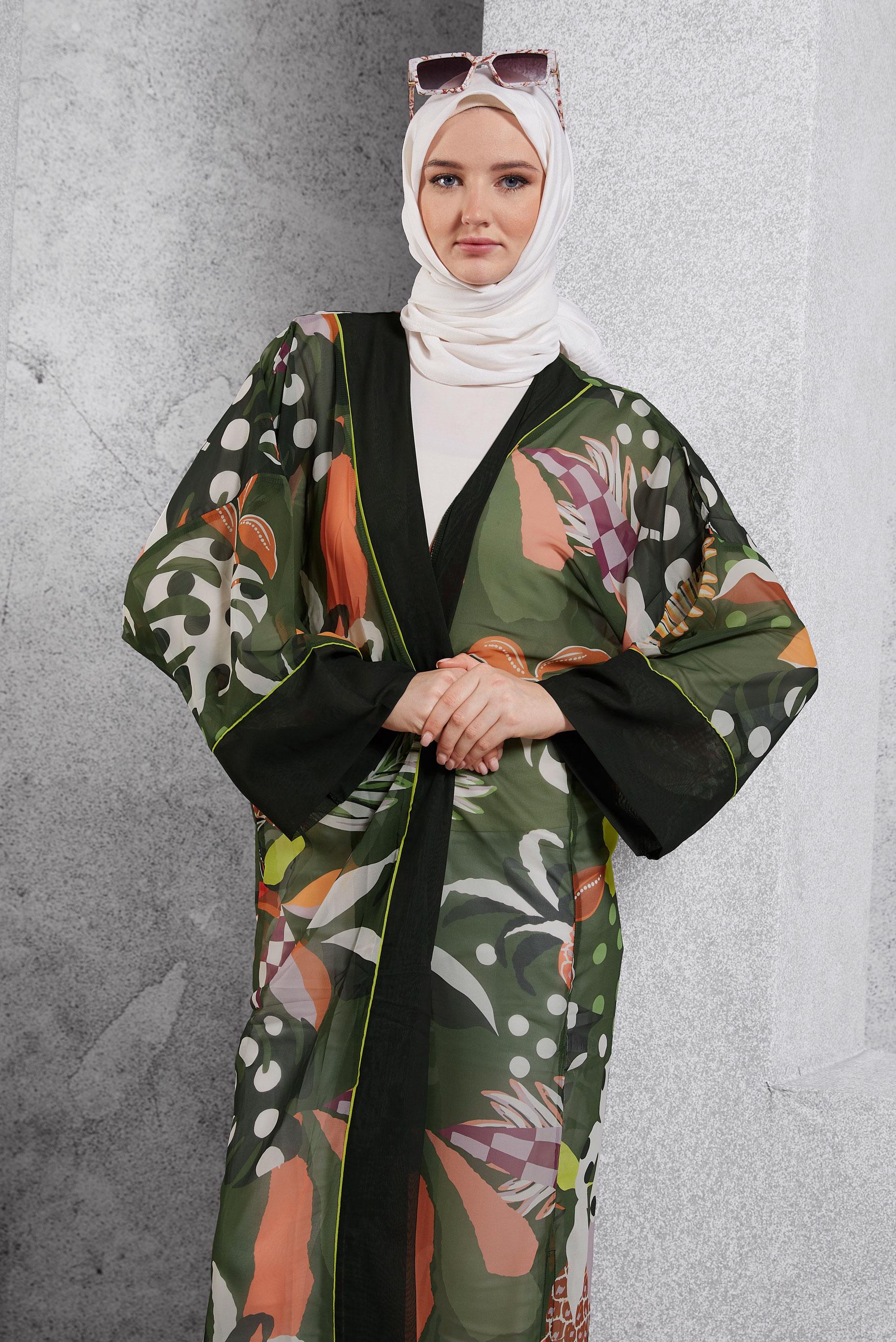 Vêtements hijab NOIR MAILLOT DE BAIN HIJAB À MOTIFS 6127