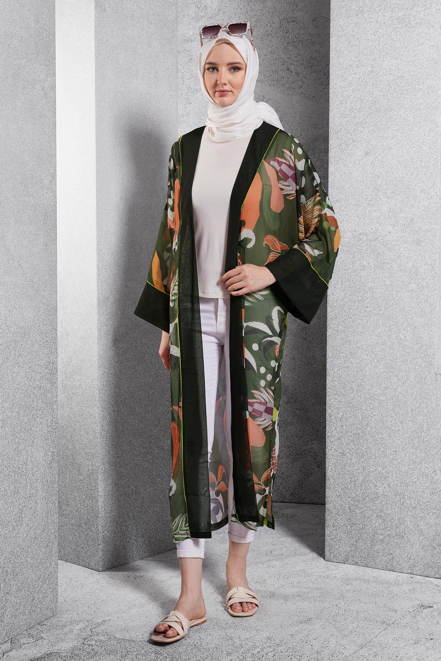 Vêtements hijab NOIR MAILLOT DE BAIN HIJAB À MOTIFS 6127