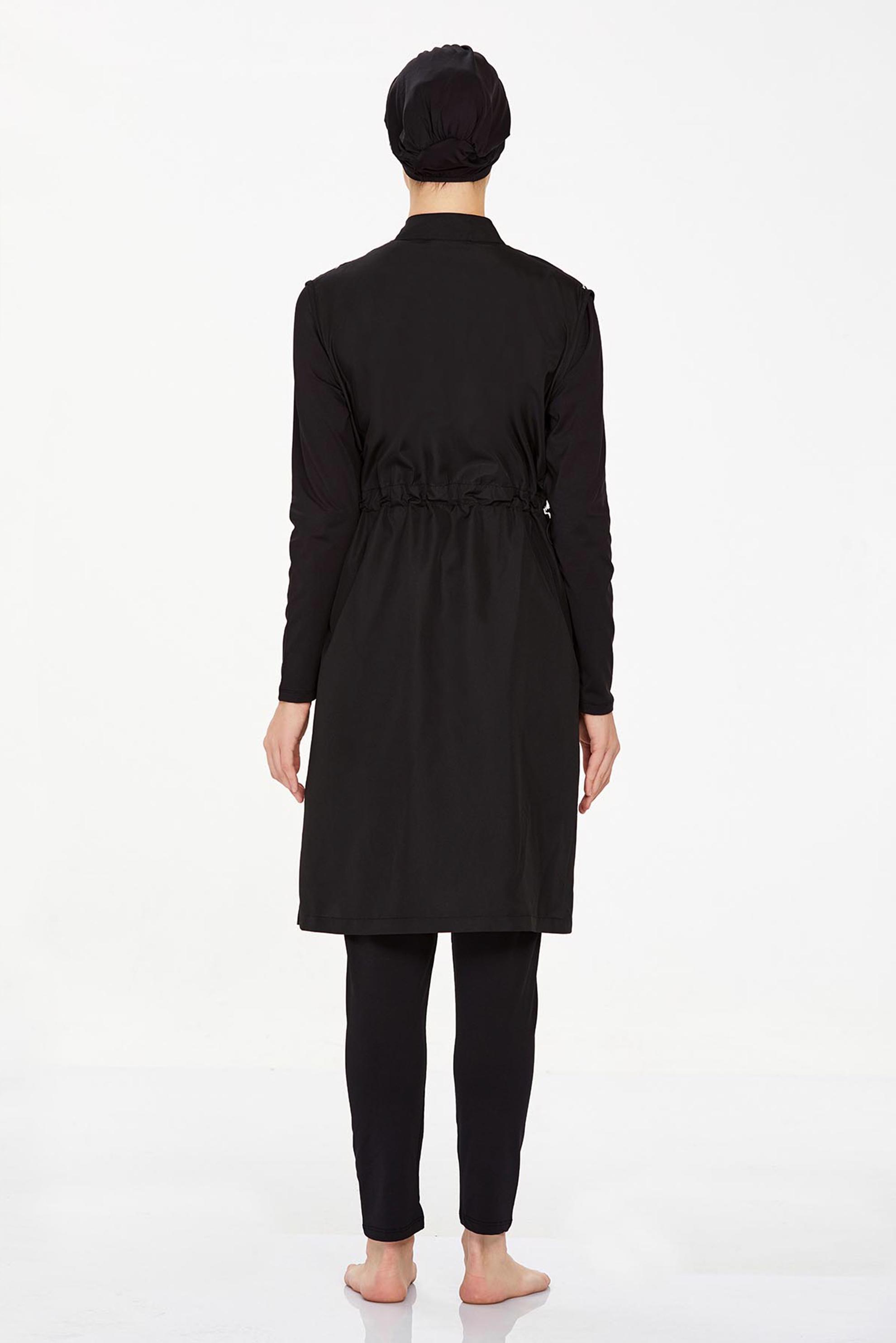 Vêtements hijab NOIR MAILLOT DE BAIN HIJAB À MOTIFS 8240