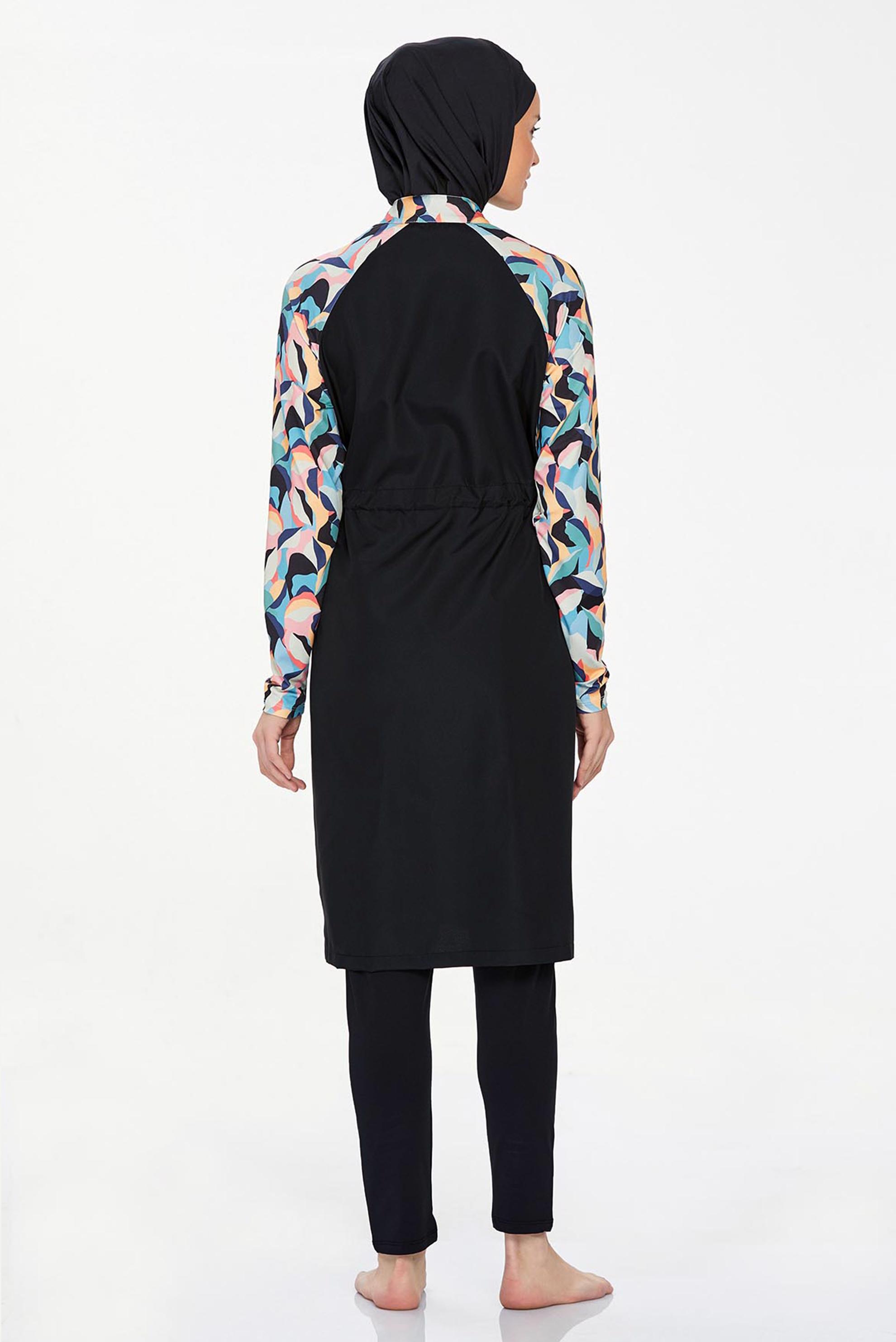 Tesettür giyim SİYAH DESENLİ TESETTÜR MAYO 8266
