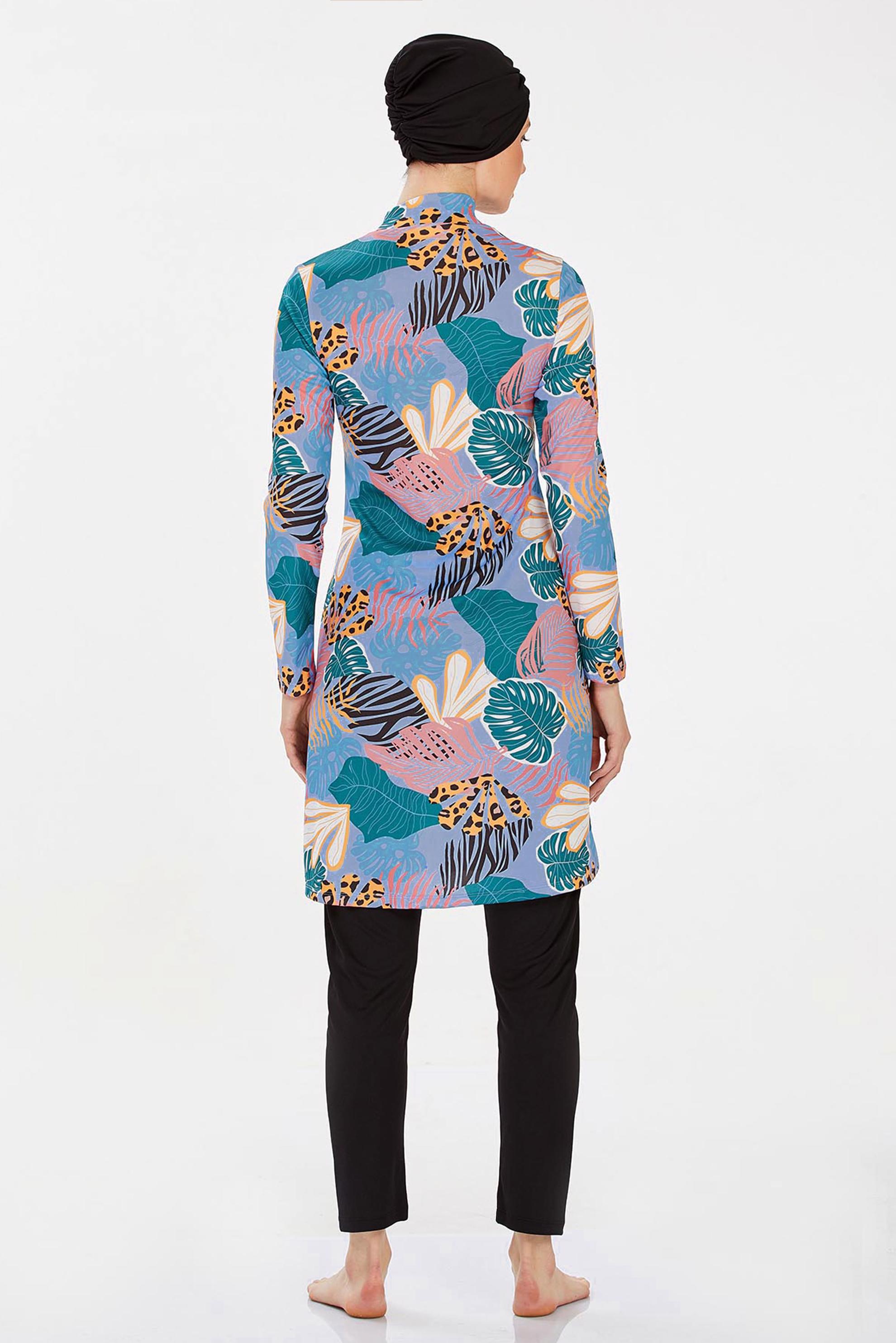 Vêtements hijab NOIR MAILLOT DE BAIN HIJAB À MOTIFS 9202