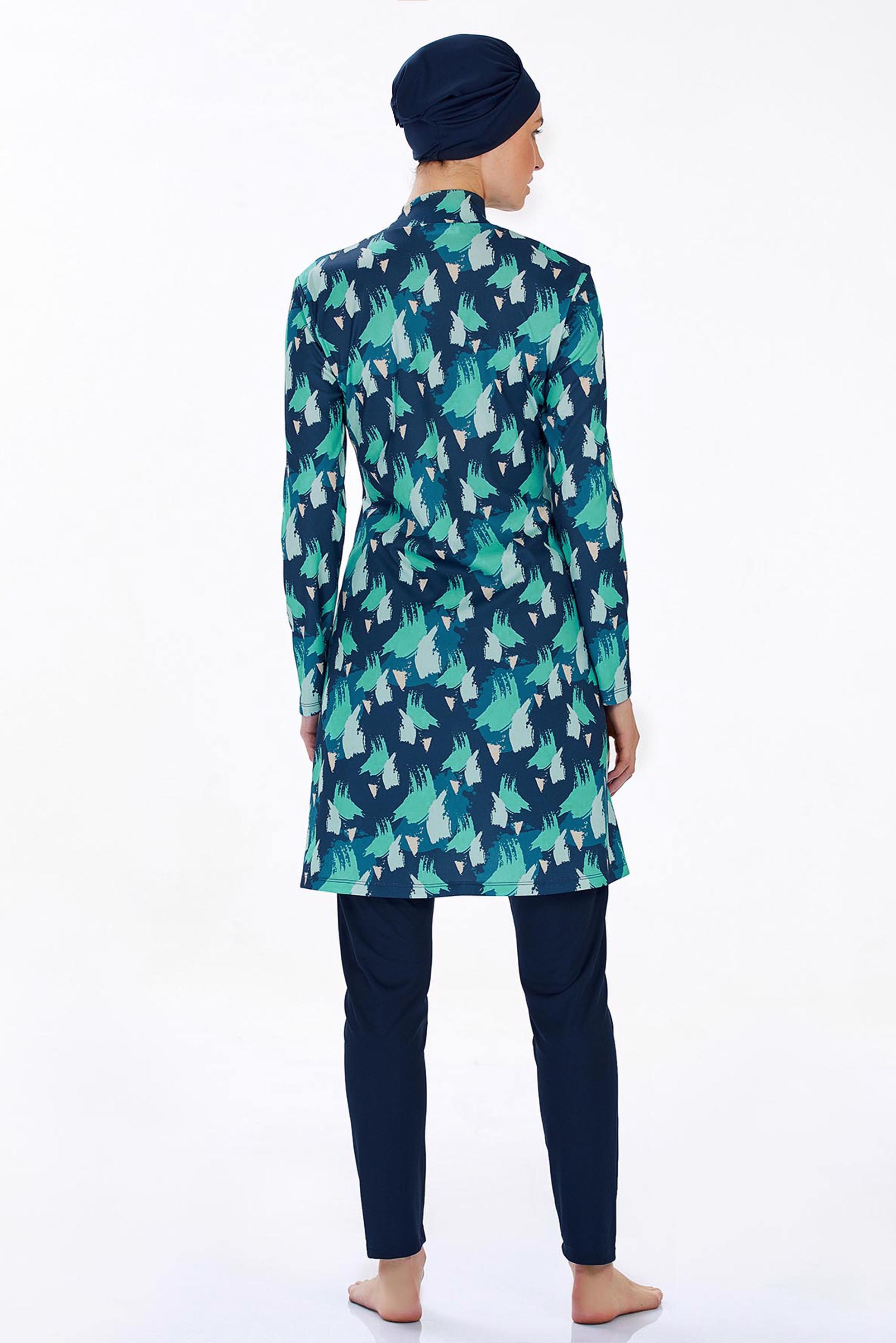 Vêtements hijab BLEU MARINE MAILLOT DE BAIN HIJAB À MOTIFS 9203