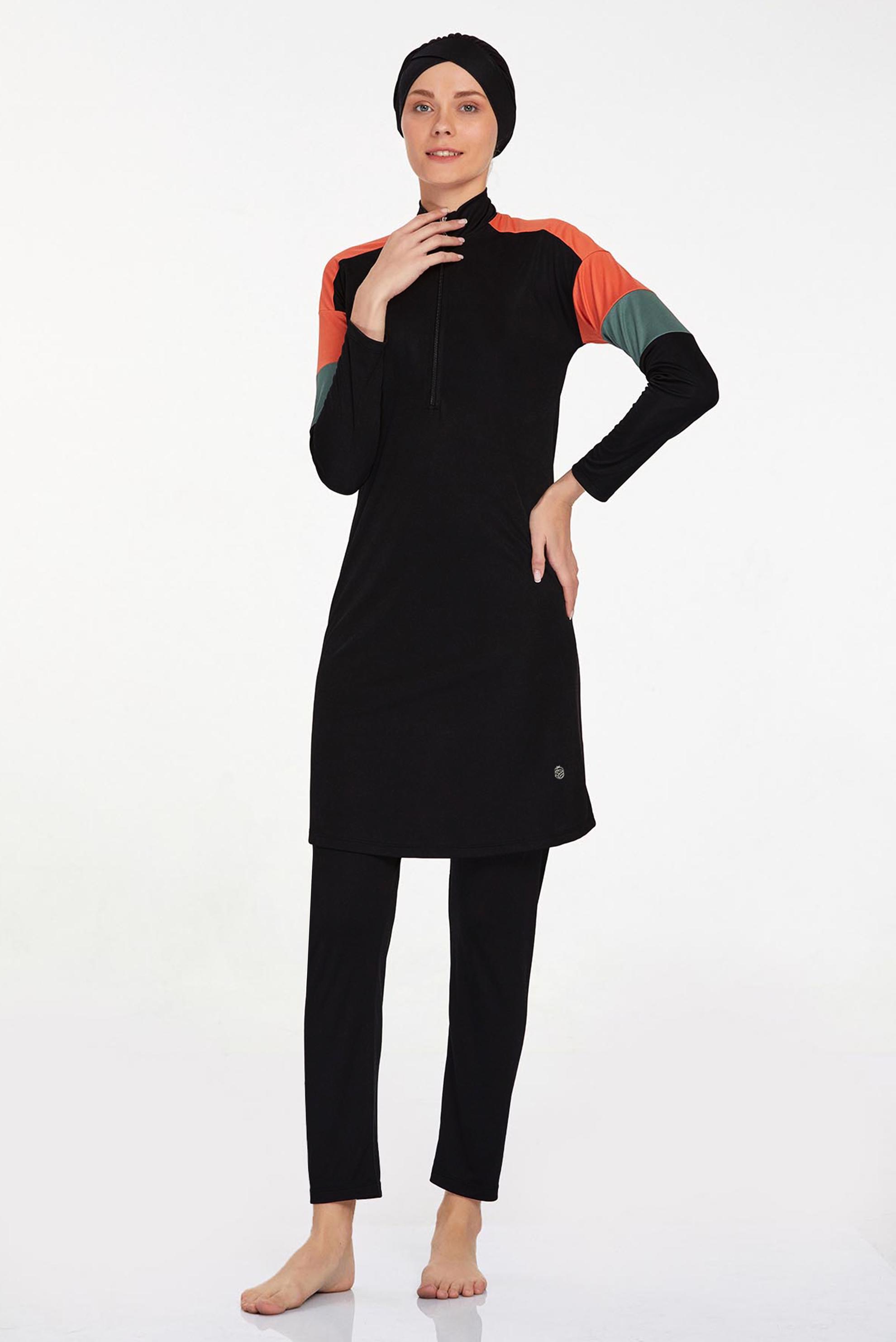 Tesettür giyim SİYAH FERMUARLI TESETTÜR MAYO 9241