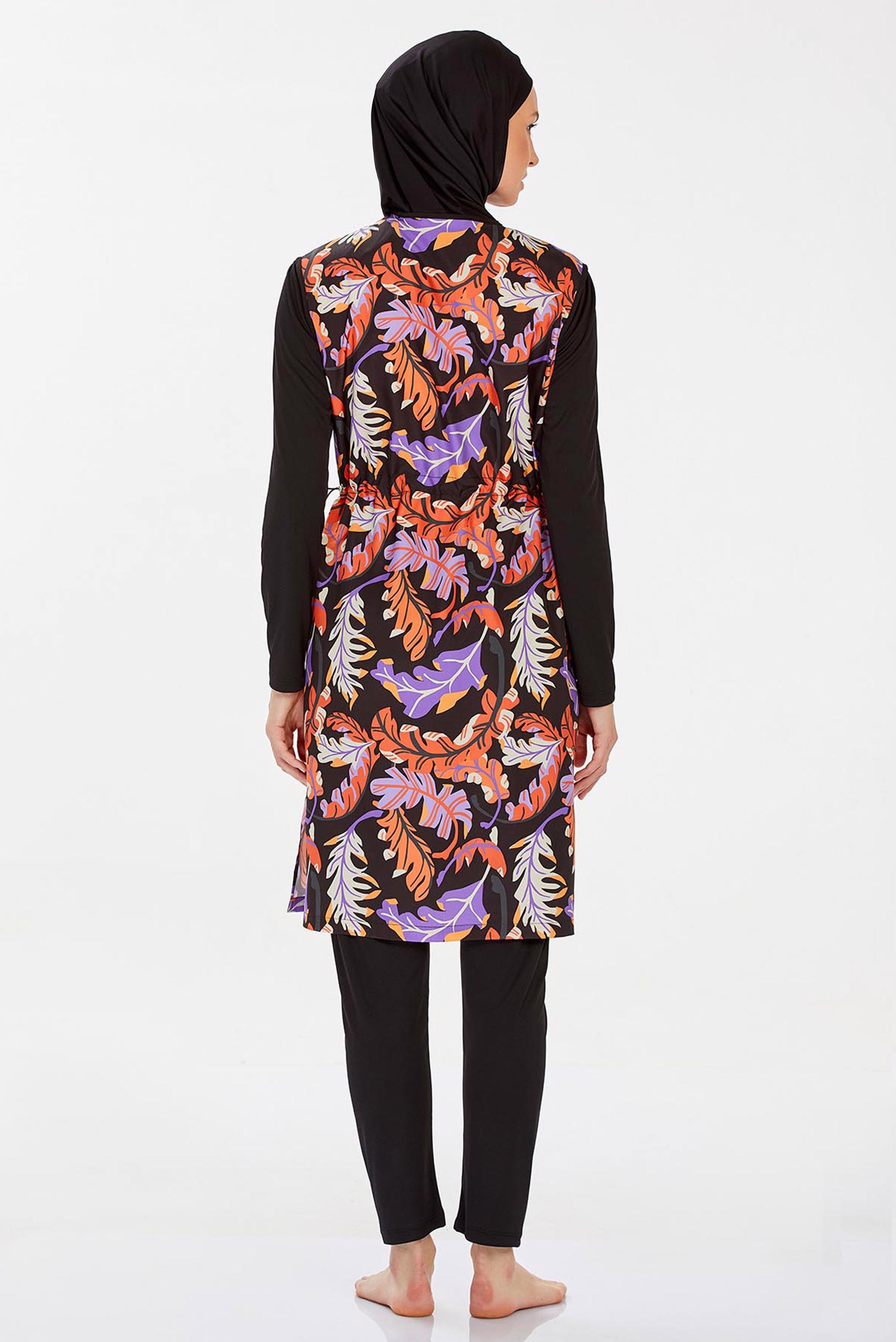 Tesettür giyim SİYAH DESENLİ TESETTÜR MAYO 9251