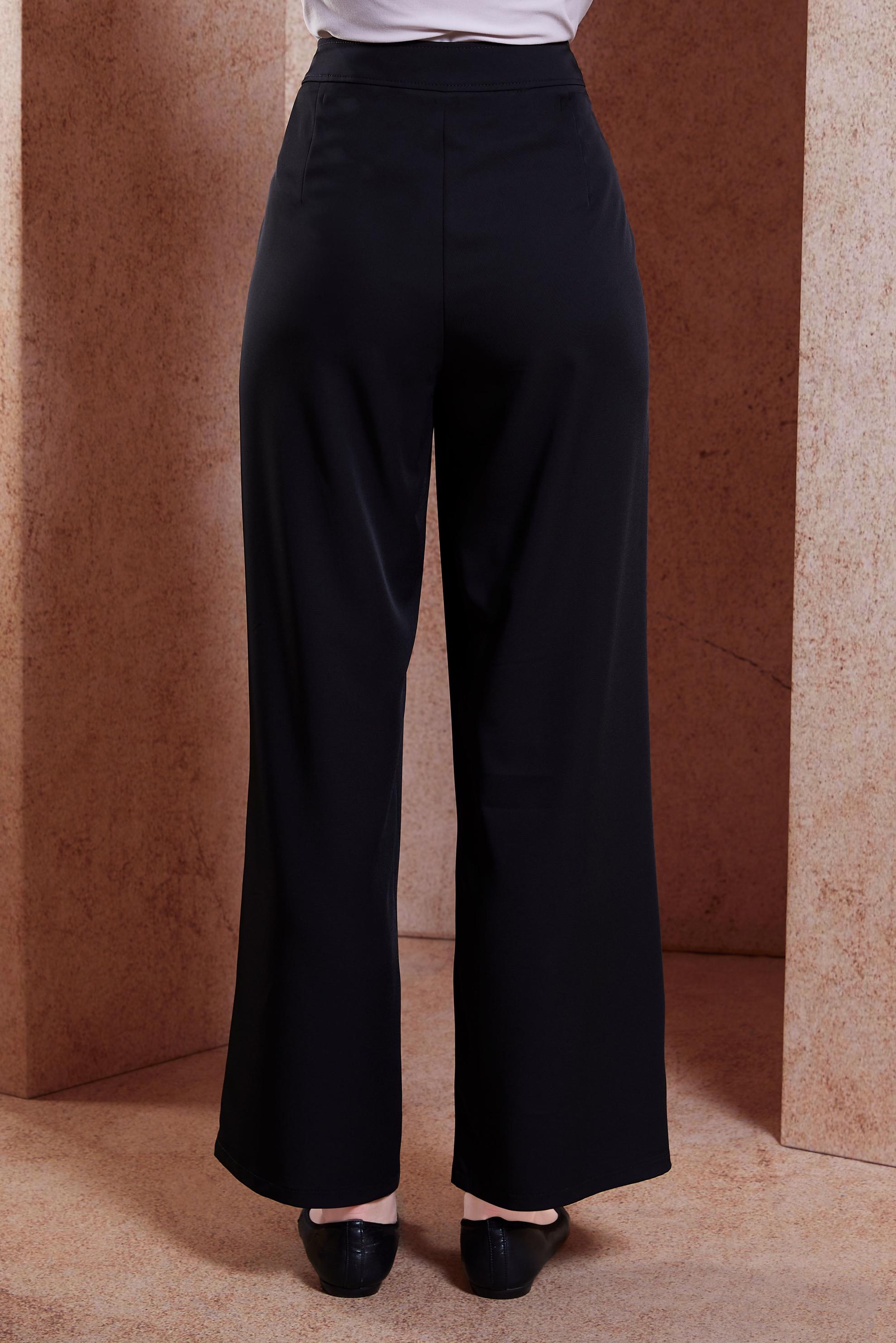 Tesettür giyim SİYAH DÜĞME DETAYLI PANTOLON 70552