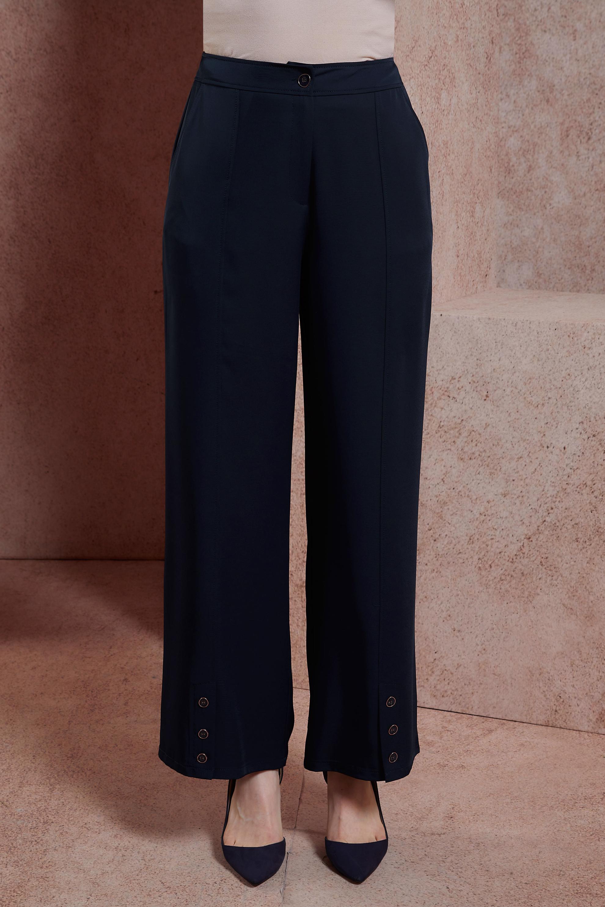 Tesettür giyim LACİVERT DÜĞME DETAYLI PANTOLON 70552