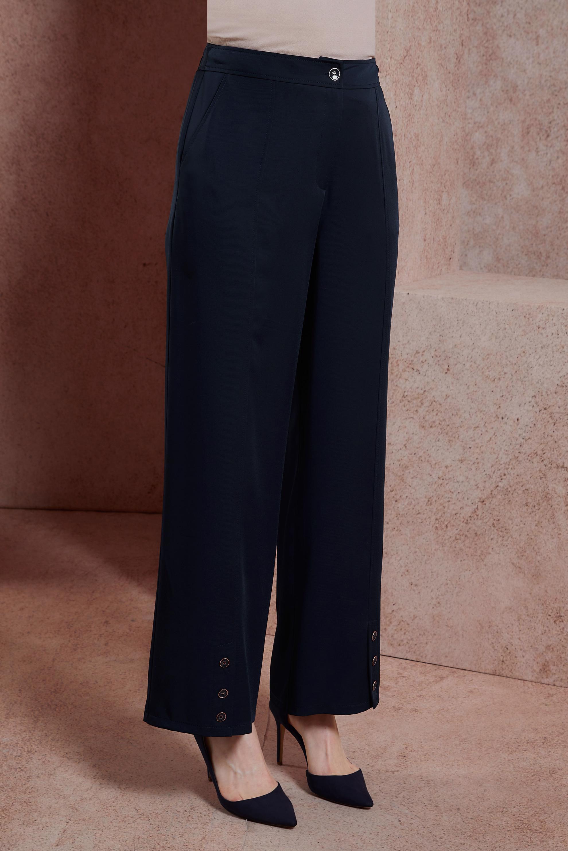 Tesettür giyim LACİVERT DÜĞME DETAYLI PANTOLON 70552