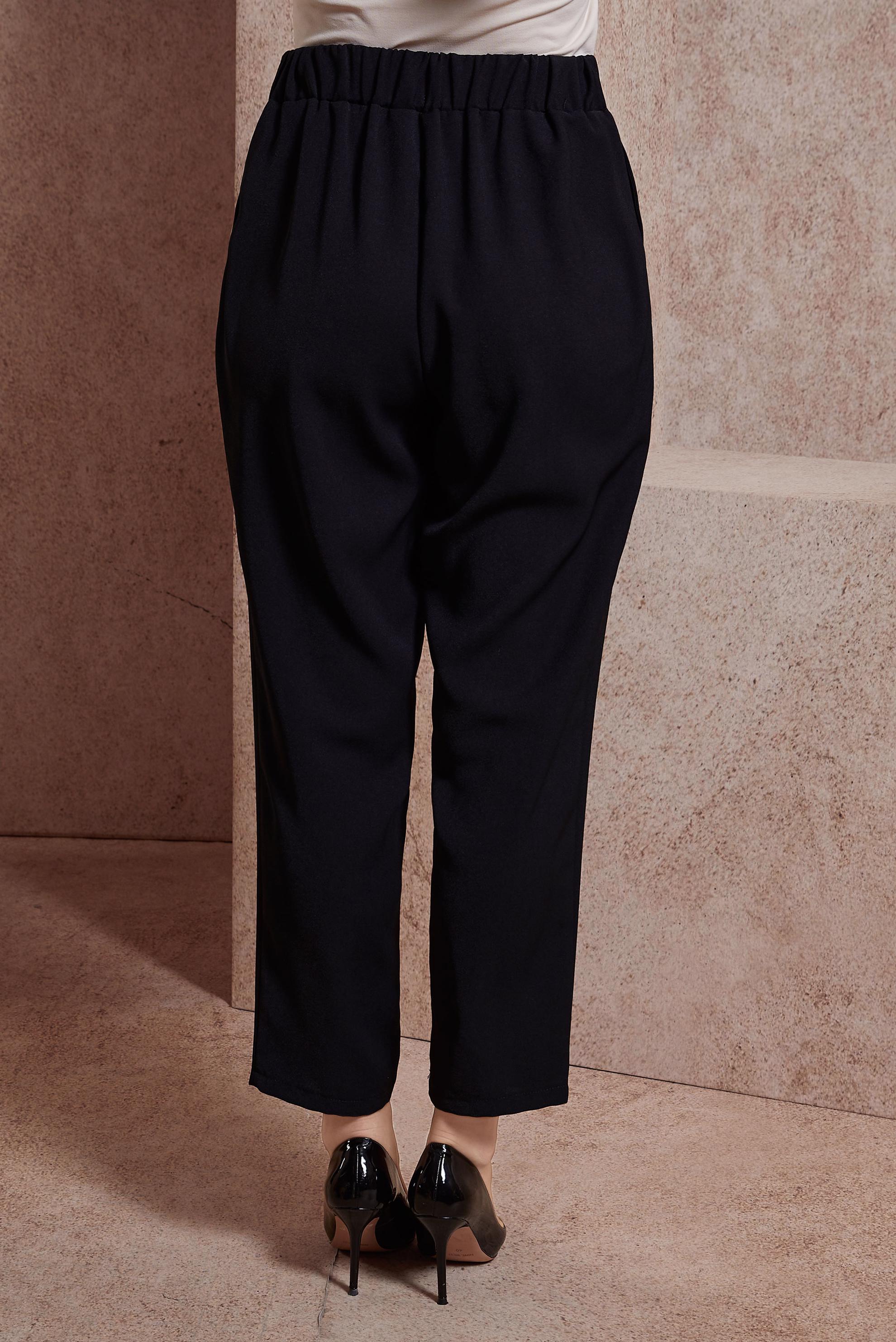 Tesettür giyim SİYAH KEMERLİ HAVUÇ KESİM PANTOLON 70560