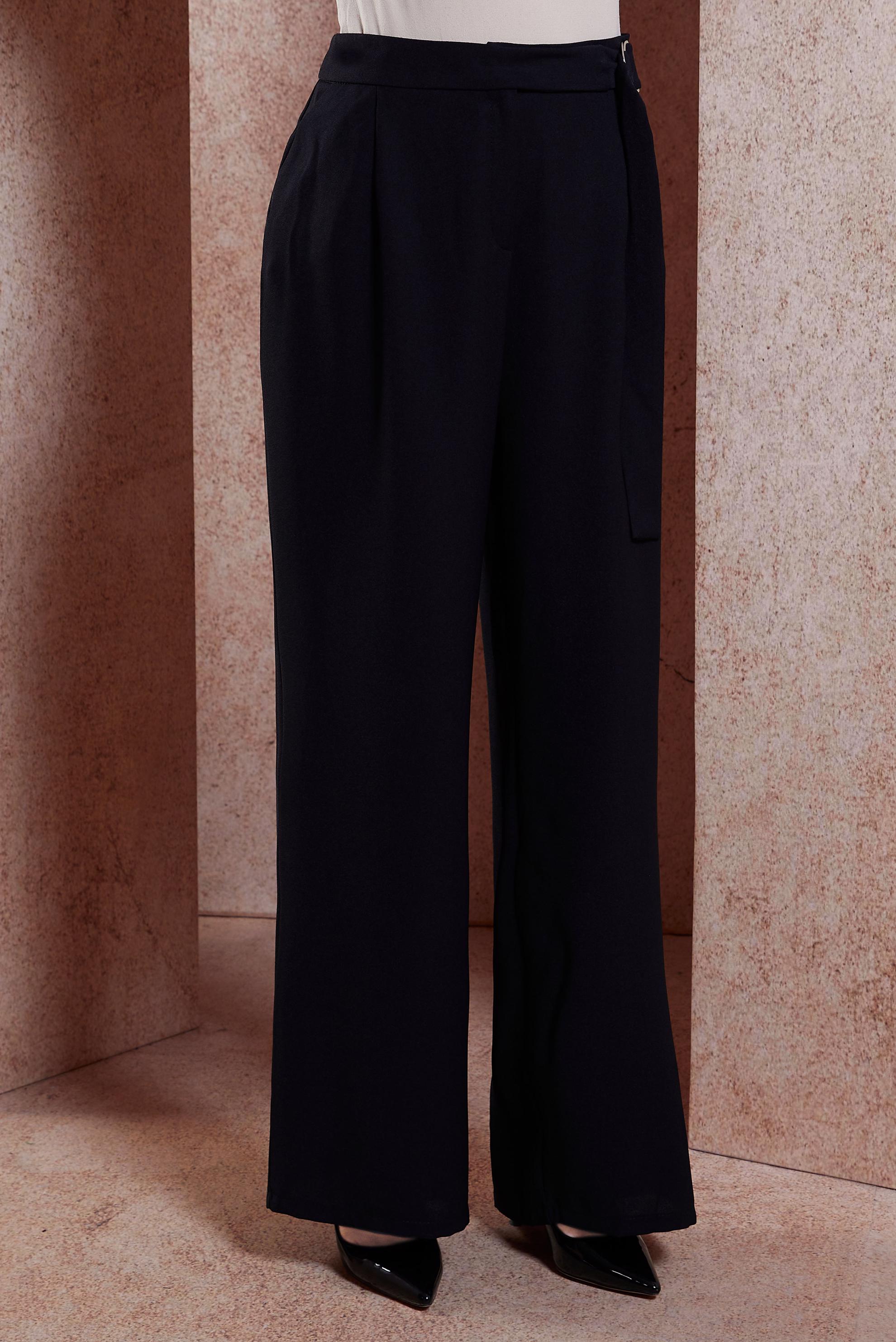 Tesettür giyim SİYAH GENİŞ PAÇA KREP PANTOLON 70602