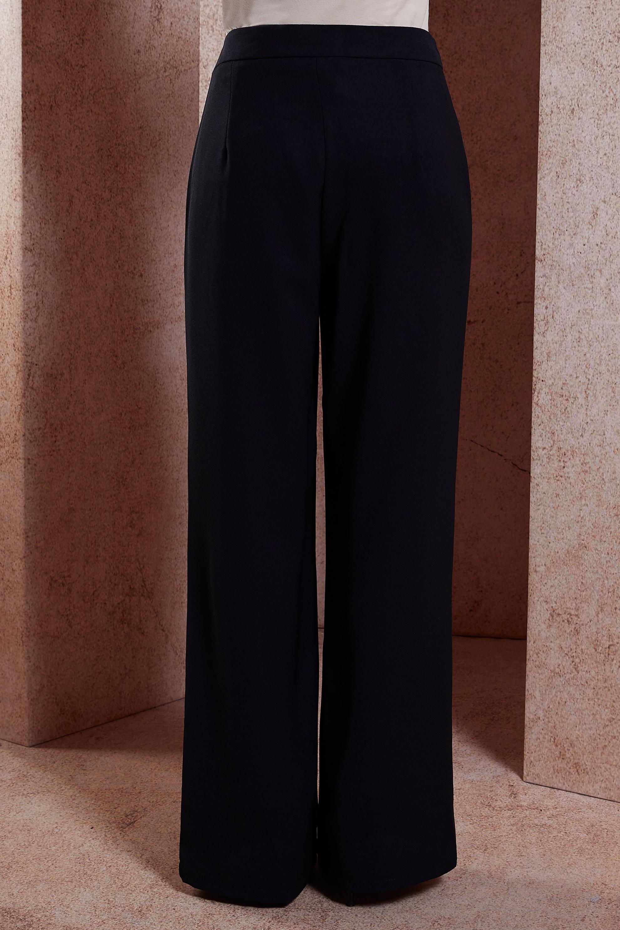 Tesettür giyim SİYAH GENİŞ PAÇA KREP PANTOLON 70602