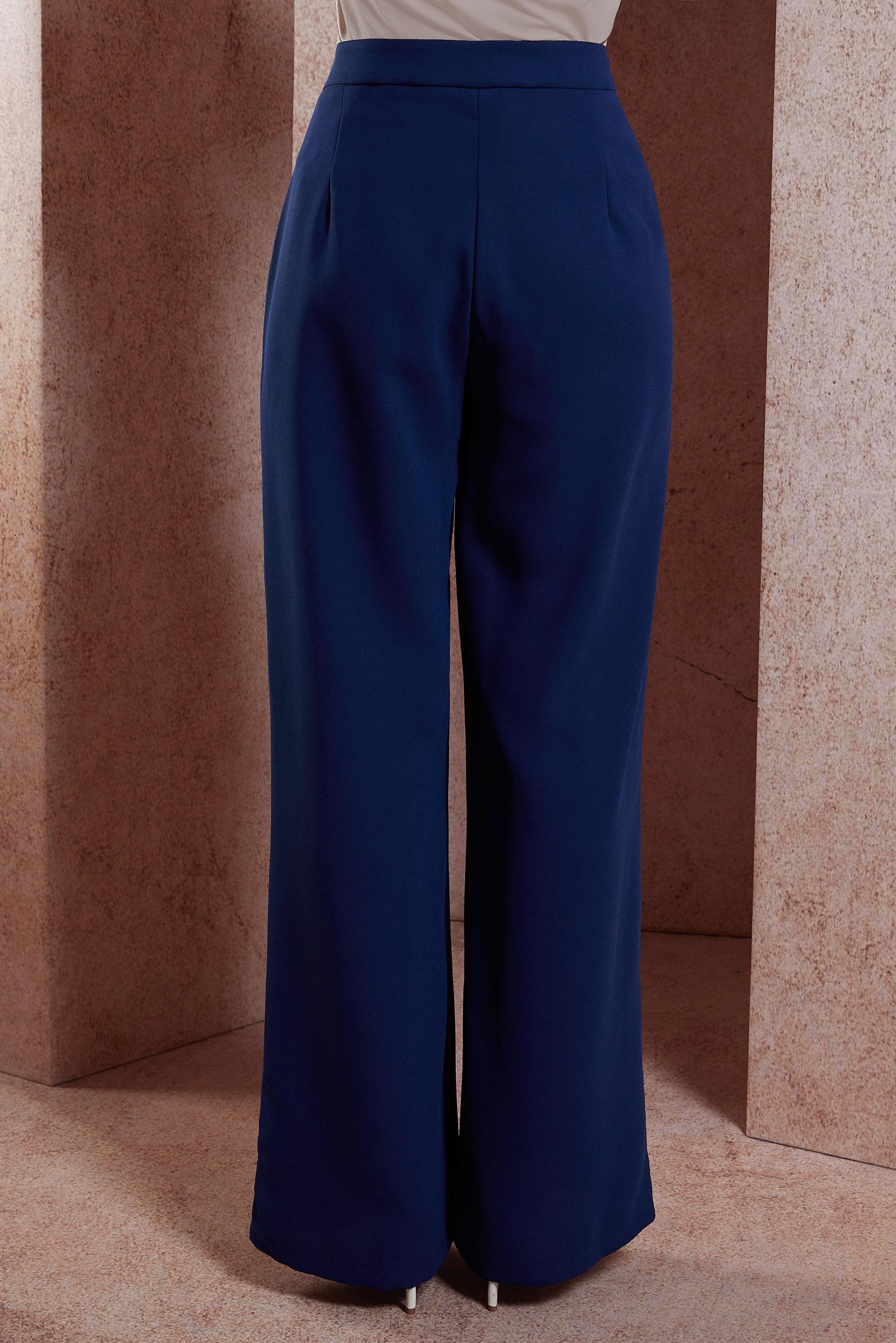 Tesettür giyim LACİVERT GENİŞ PAÇA KREP PANTOLON 70602