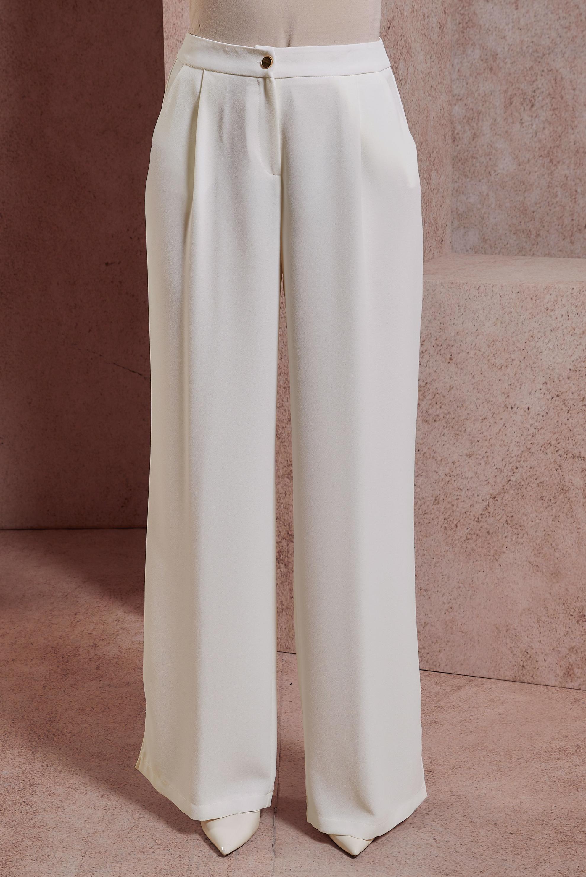 Tesettür giyim BEYAZ GENİŞ PAÇA PANTOLON 70604