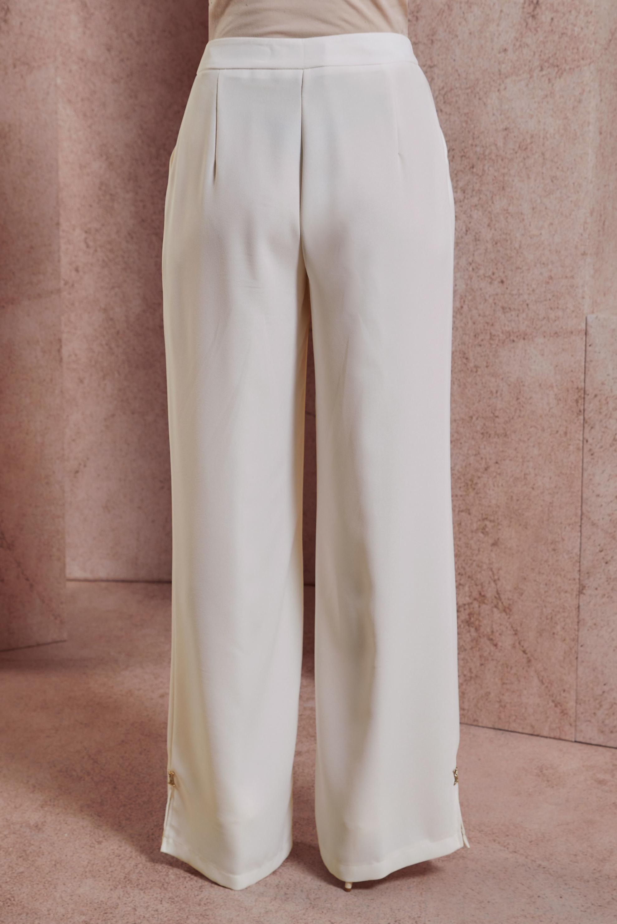 Tesettür giyim BEYAZ GENİŞ PAÇA PANTOLON 70604