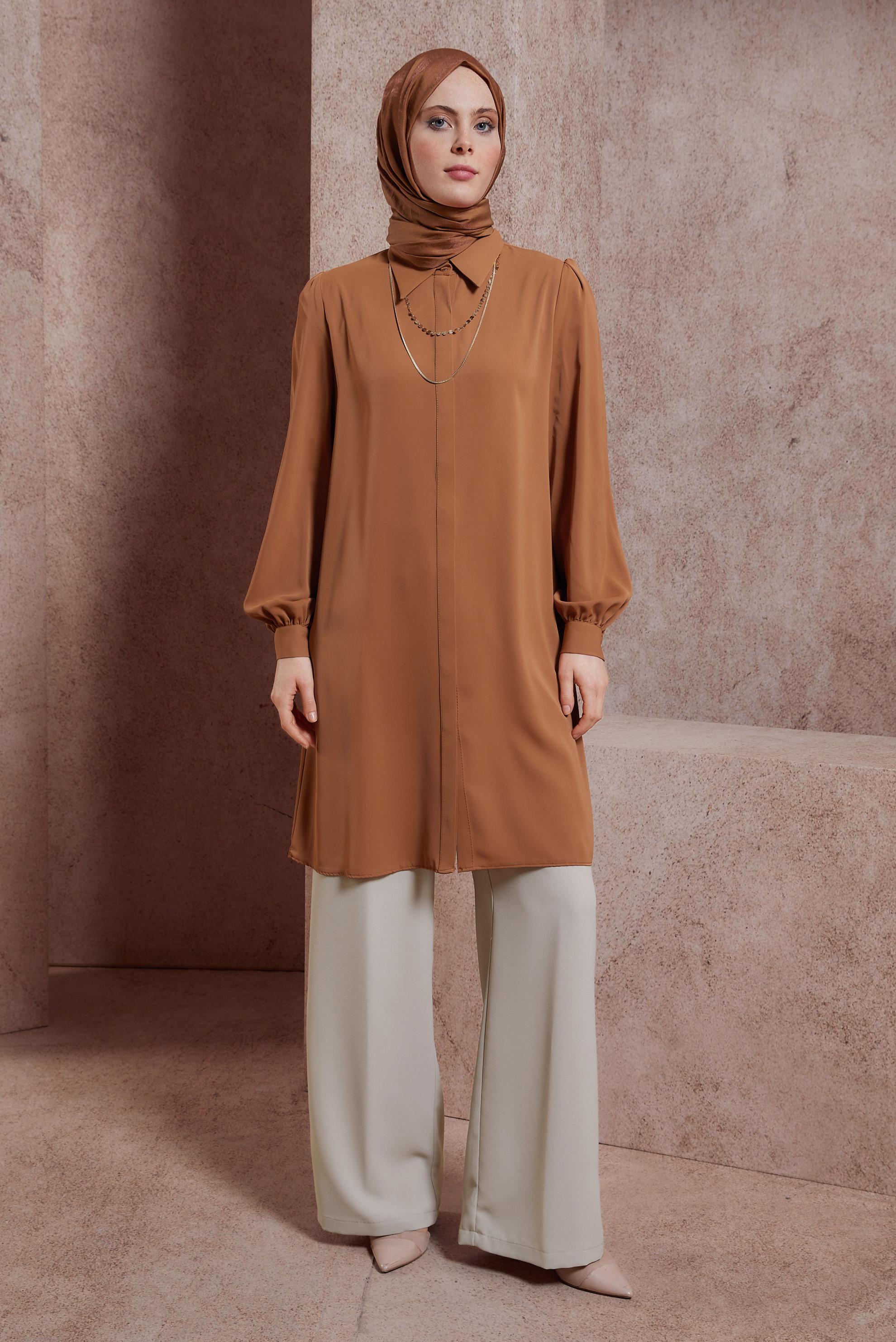 Tesettür giyim BEJ GENİŞ PAÇA PANTOLON 70604