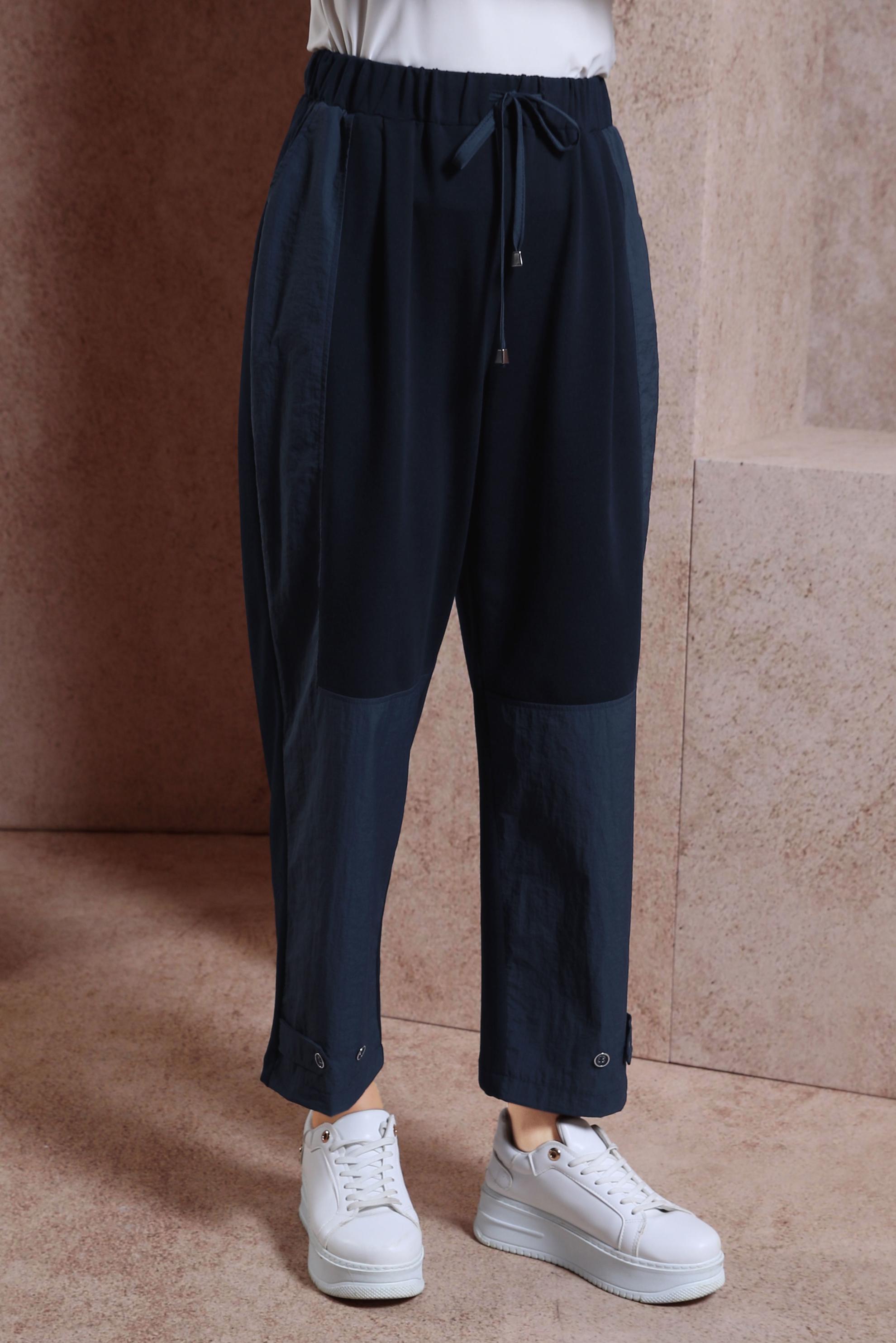 Tesettür giyim LACİVERT HAVUÇ KESİM PANTOLON 70700