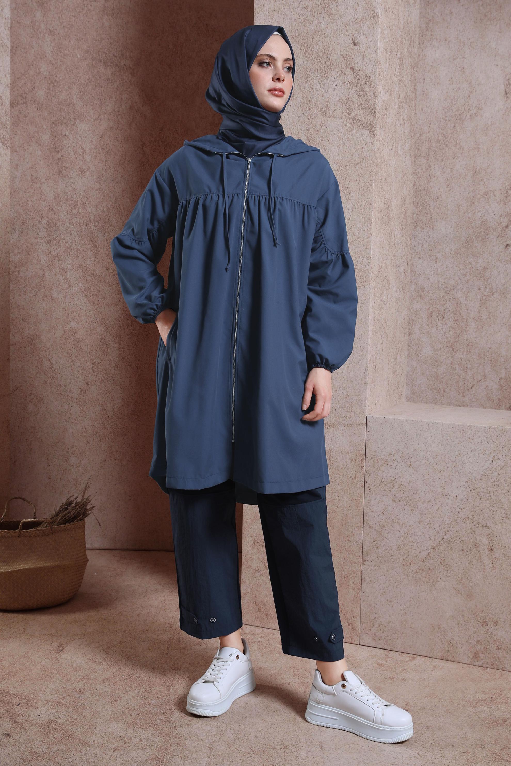 Tesettür giyim LACİVERT HAVUÇ KESİM PANTOLON 70700