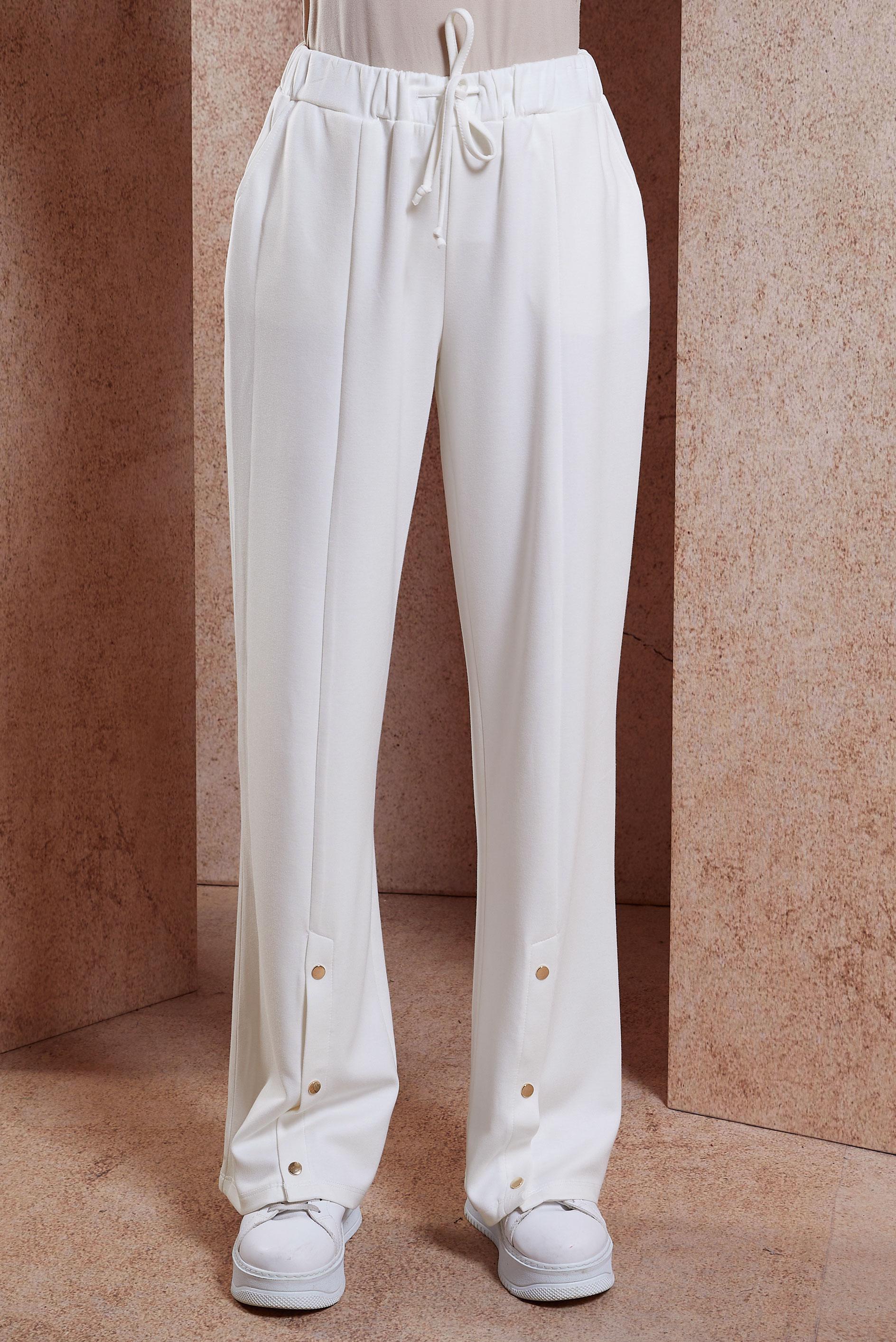 Tesettür giyim BEYAZ ÇITÇIT DETAYLI ÖRME PANTOLON 70701