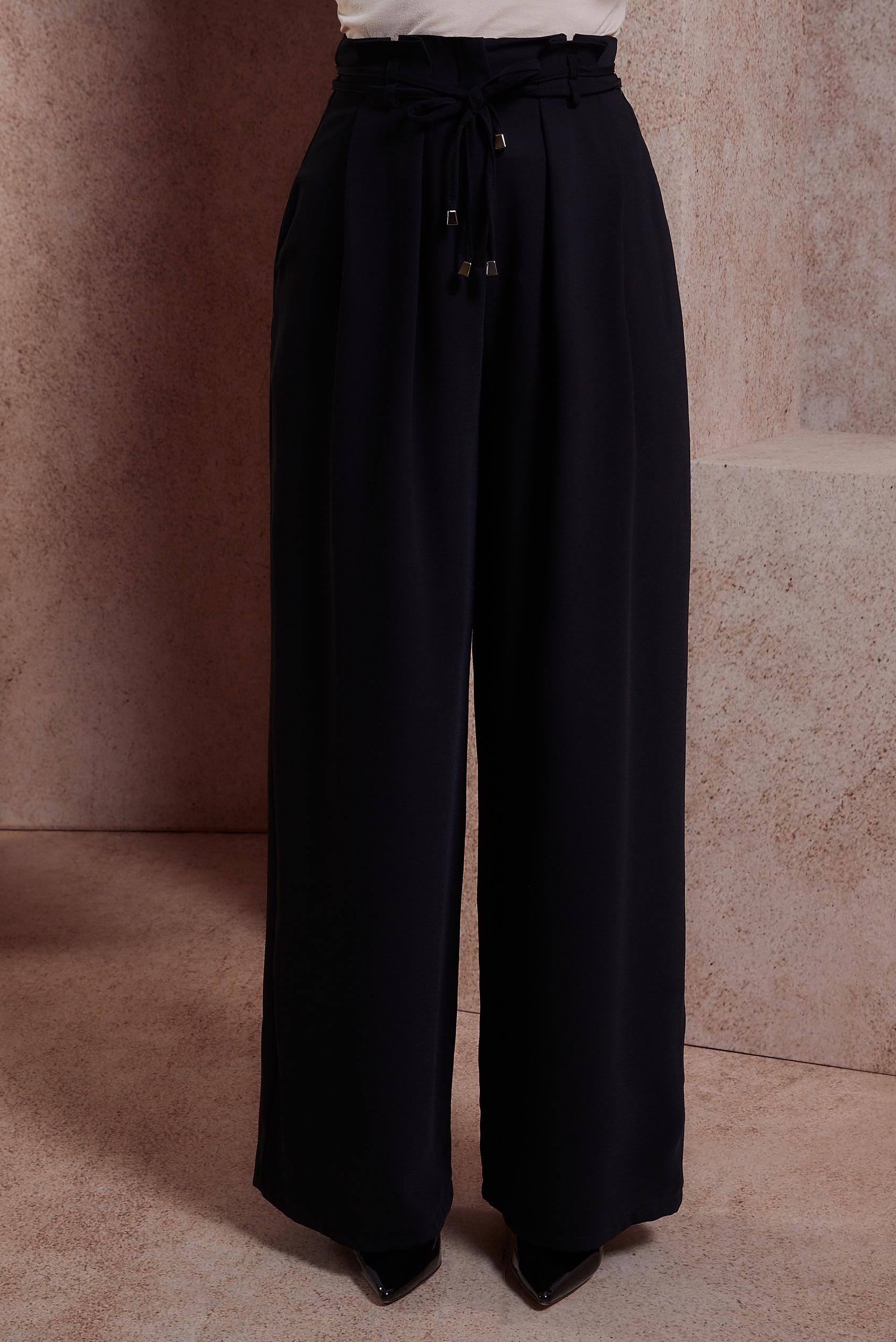 Tesettür giyim SİYAH GENİŞ PAÇA KREP PANTOLON 70702