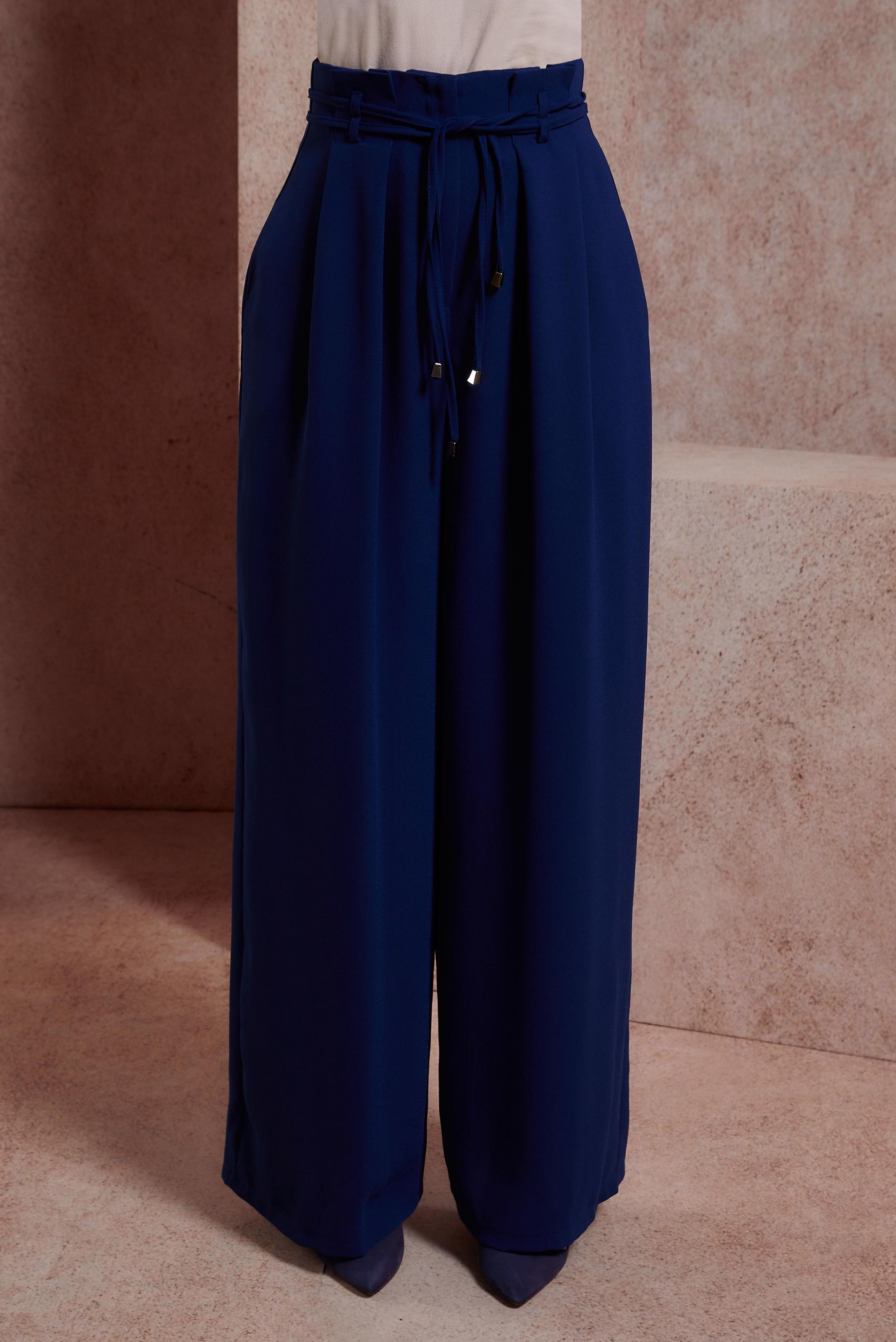 Tesettür giyim LACİVERT GENİŞ PAÇA KREP PANTOLON 70702