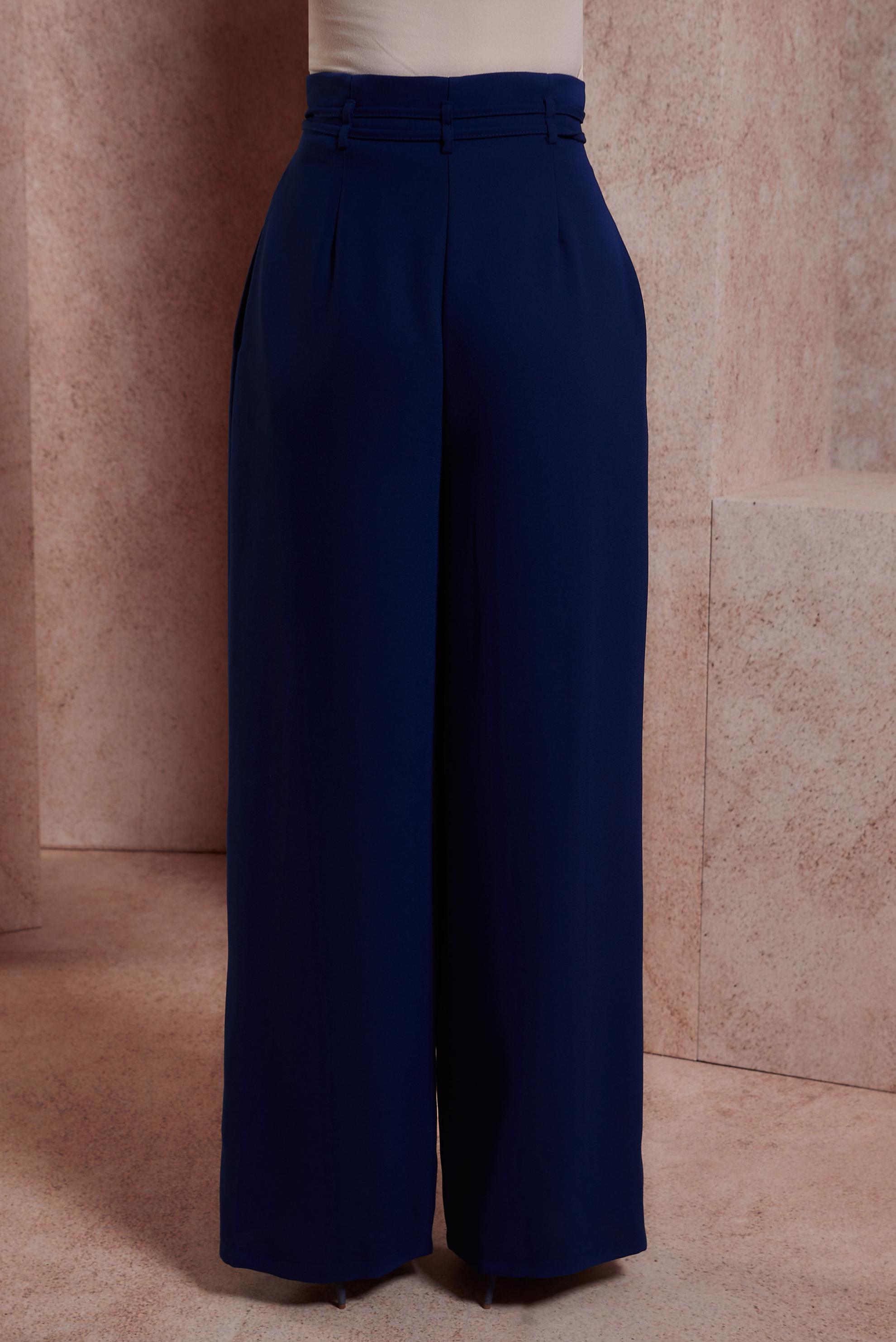 Tesettür giyim LACİVERT GENİŞ PAÇA KREP PANTOLON 70702