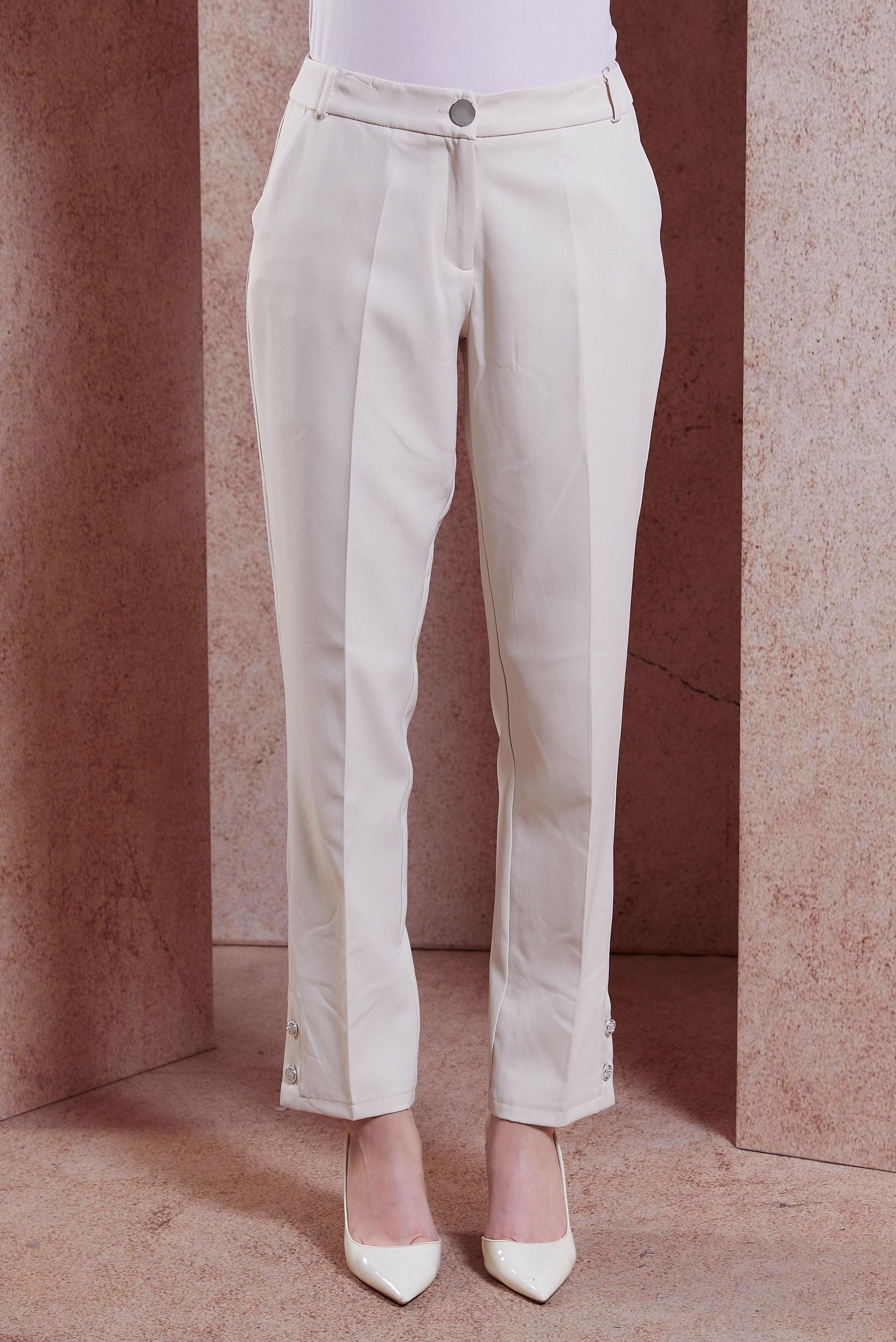 Hijab clothing ECRU PANTS WITH BUTTON DETAIL 70703