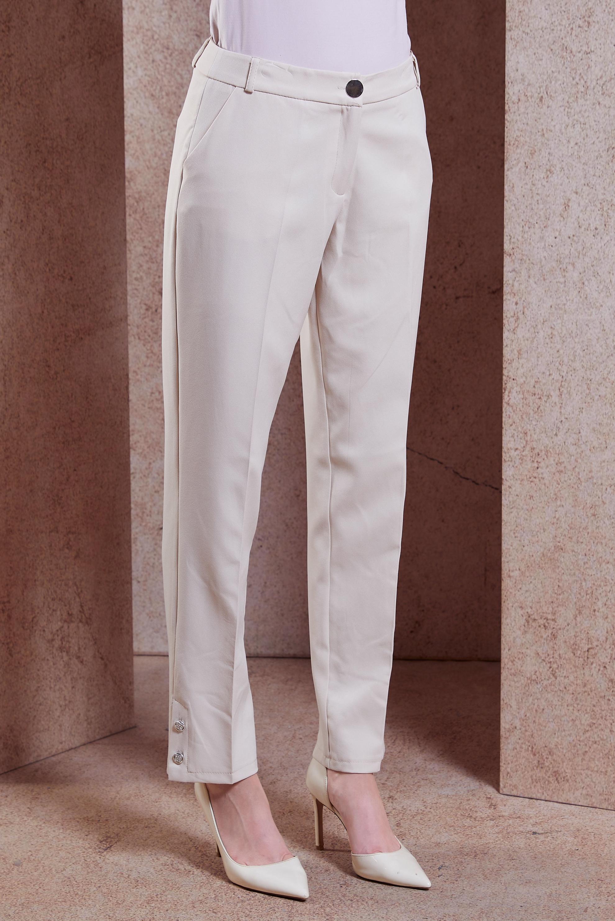 Hijab clothing ECRU PANTS WITH BUTTON DETAIL 70703