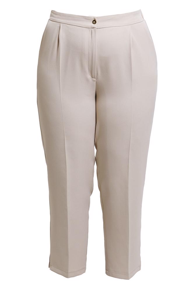 Tesettür giyim BEJ YÜKSEK BEL BÜYÜK BEDEN PANTOLON 70705 - ALVİNA