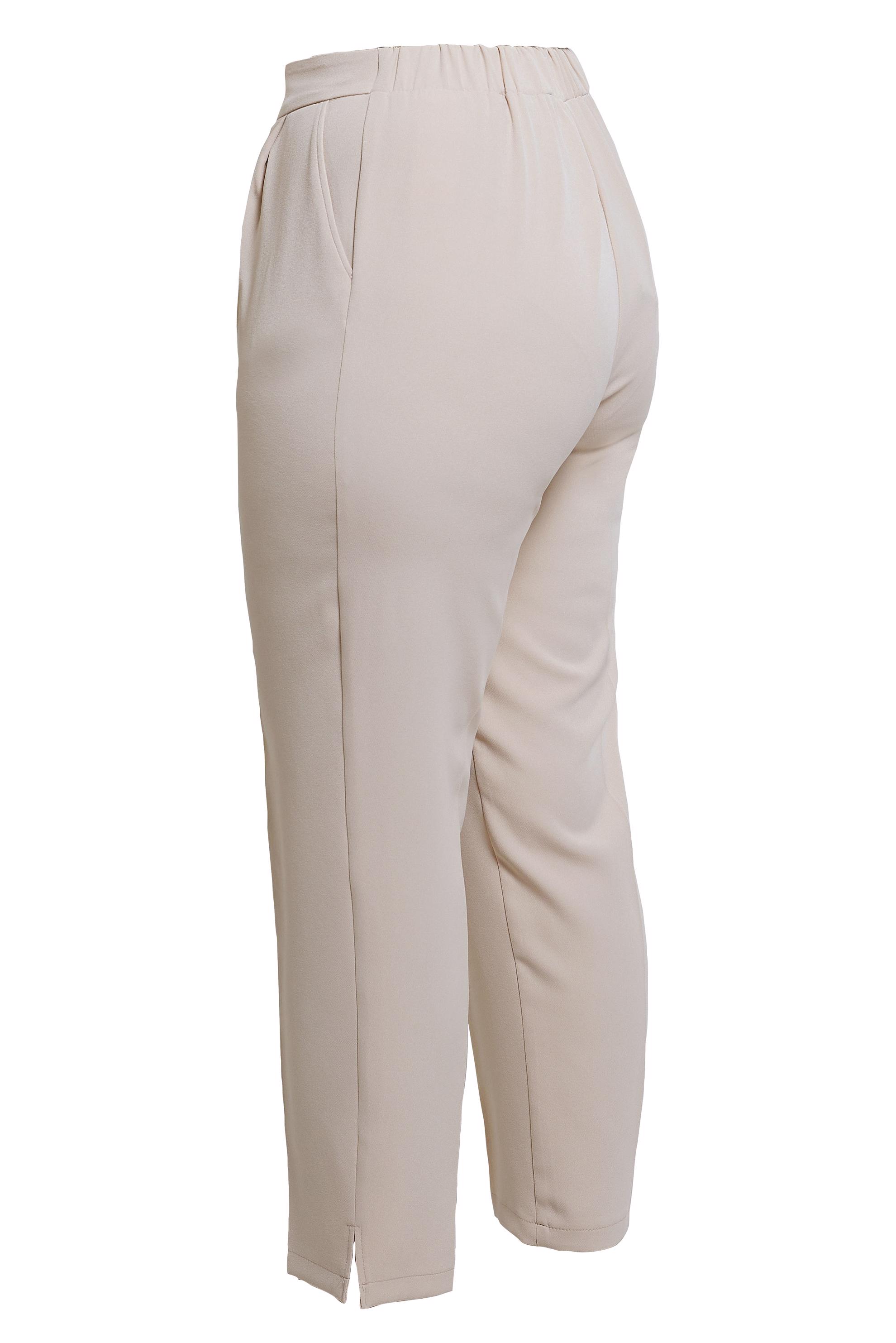 Tesettür giyim BEJ YÜKSEK BEL BÜYÜK BEDEN PANTOLON 70705