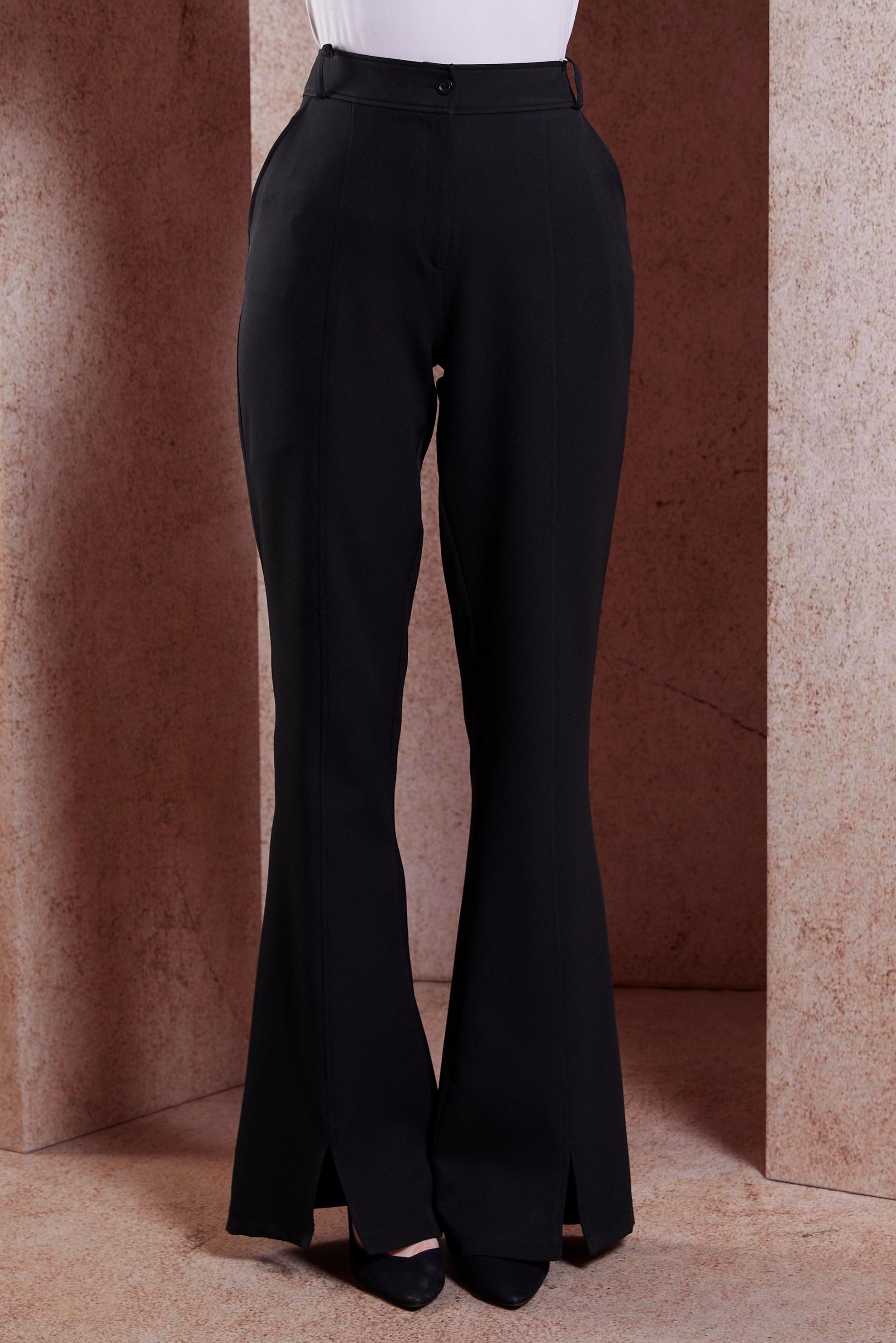 Tesettür giyim SİYAH YIRTMAÇ DETAYLI PANTOLON 70706