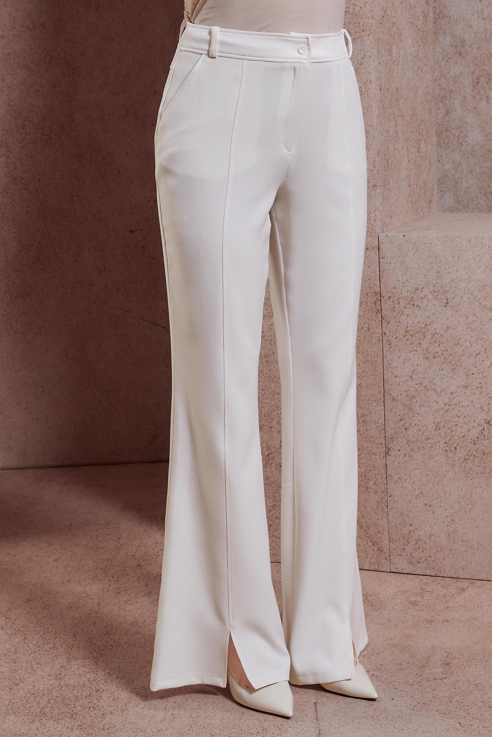 Tesettür giyim BEYAZ YIRTMAÇ DETAYLI PANTOLON 70706