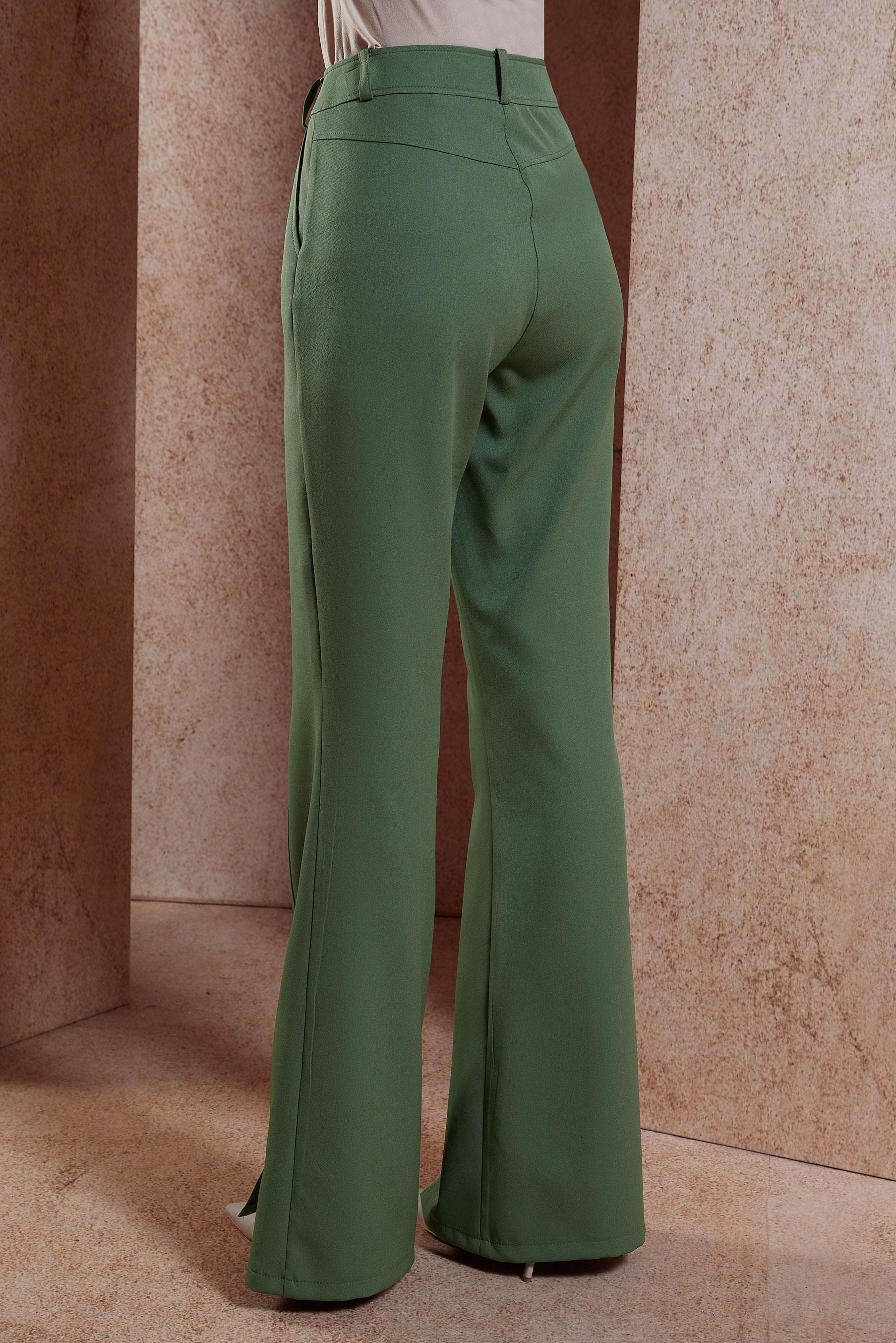 Tesettür giyim YEŞİL YIRTMAÇ DETAYLI PANTOLON 70706