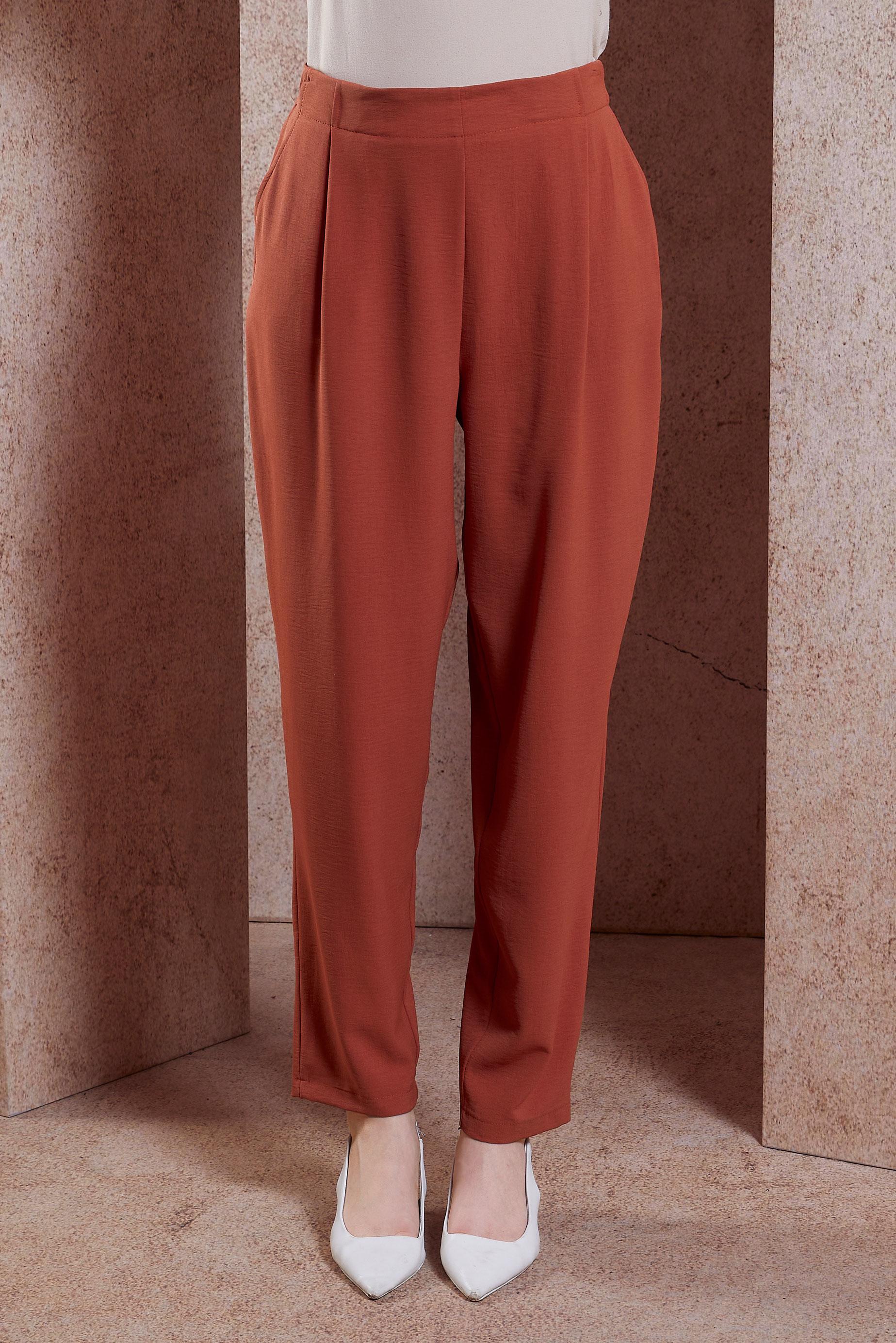 Tesettür giyim TURUNCU HAVUÇ KESİM PANTOLON 70707