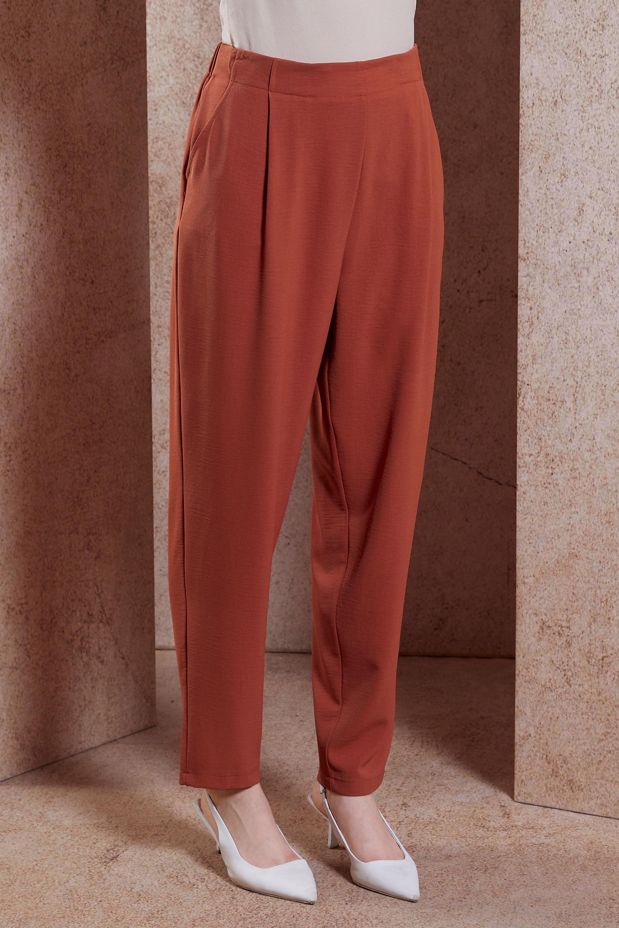 Tesettür giyim TURUNCU HAVUÇ KESİM PANTOLON 70707