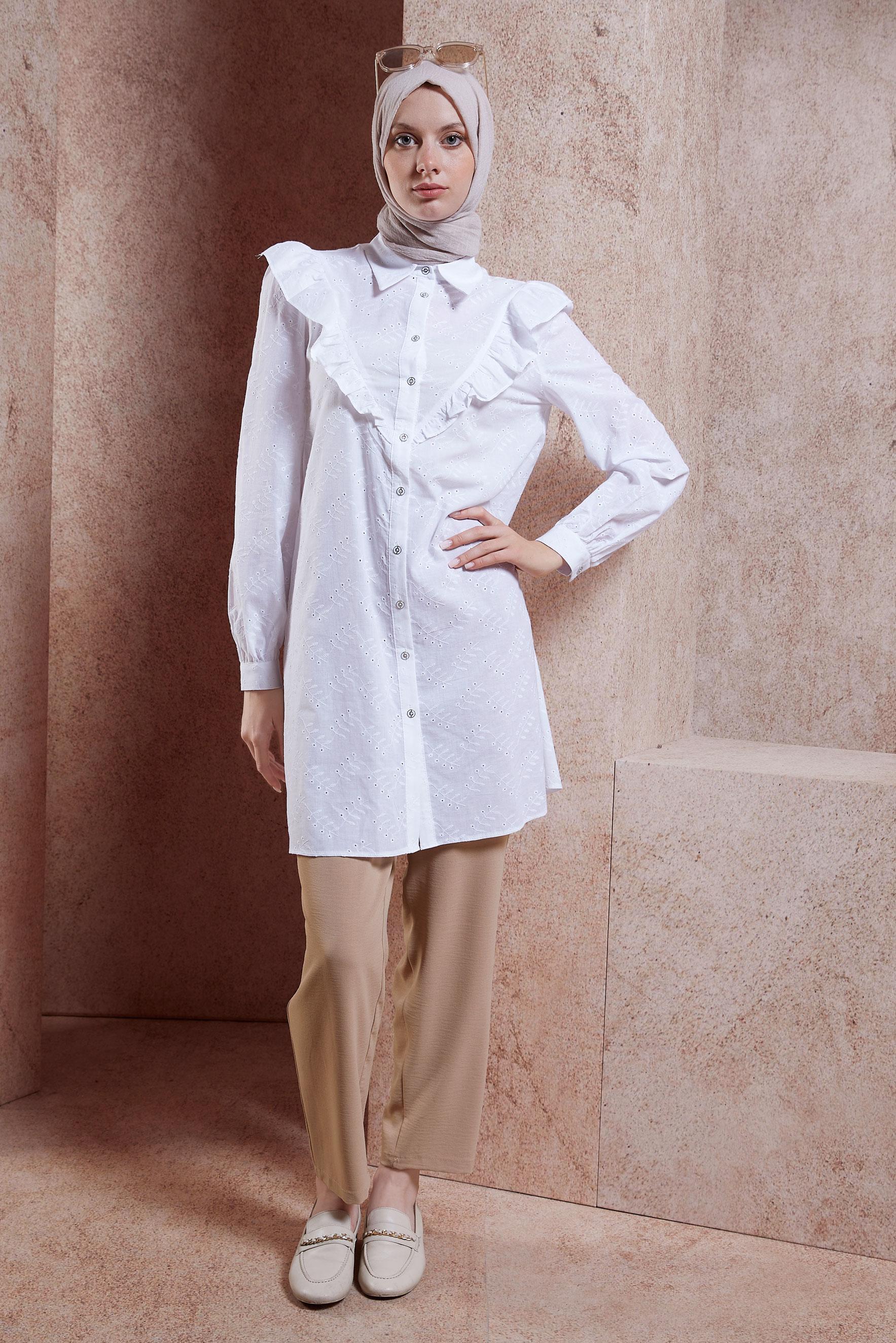 Tesettür giyim TABA HAVUÇ KESİM PANTOLON 70707