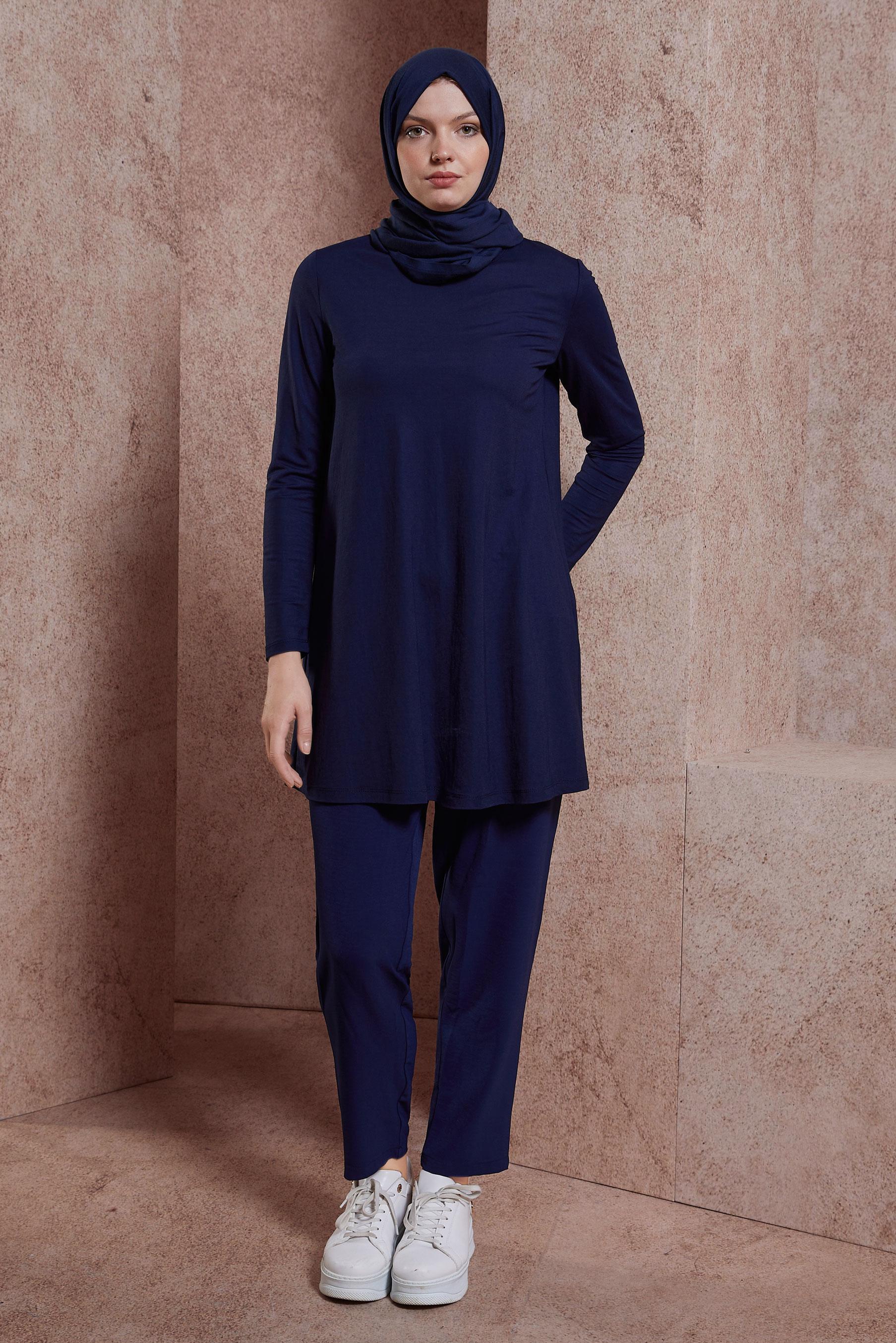 Tesettür giyim LACİVERT HAVUÇ KESİM PANTOLON 70707