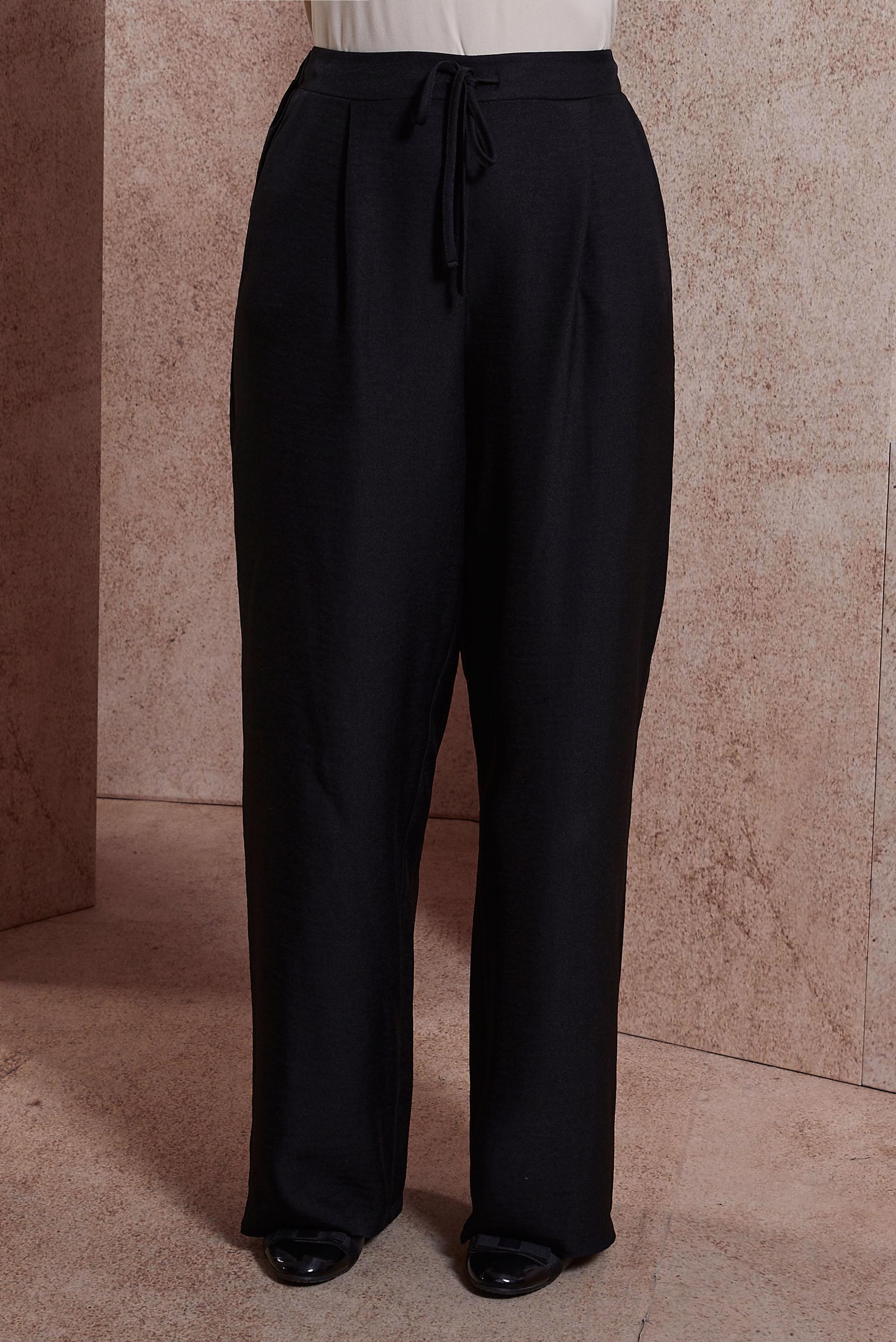 Tesettür giyim SİYAH GENİŞ PAÇA PANTOLON 70708