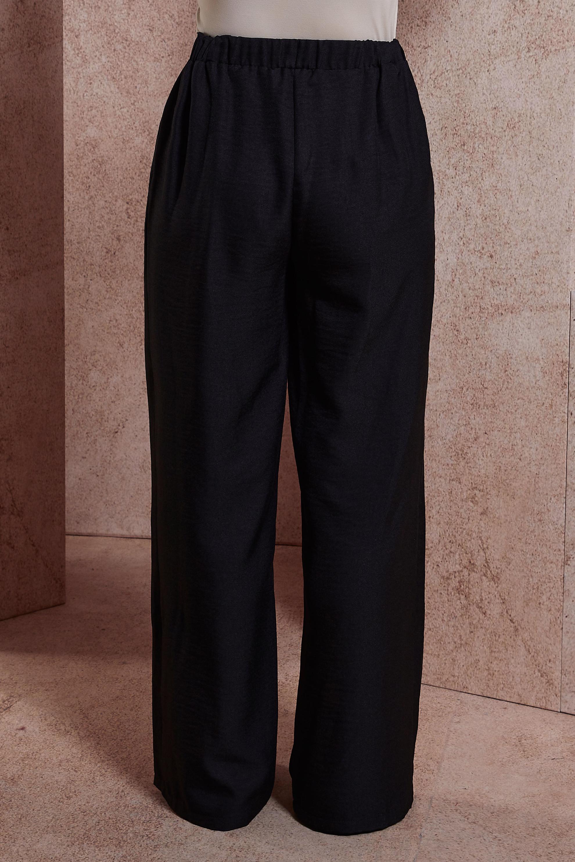 Tesettür giyim SİYAH GENİŞ PAÇA PANTOLON 70708