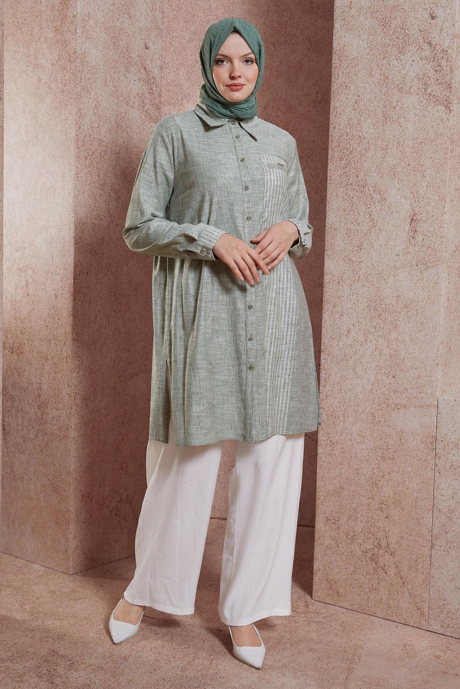 Tesettür giyim BEYAZ GENİŞ PAÇA PANTOLON 70708